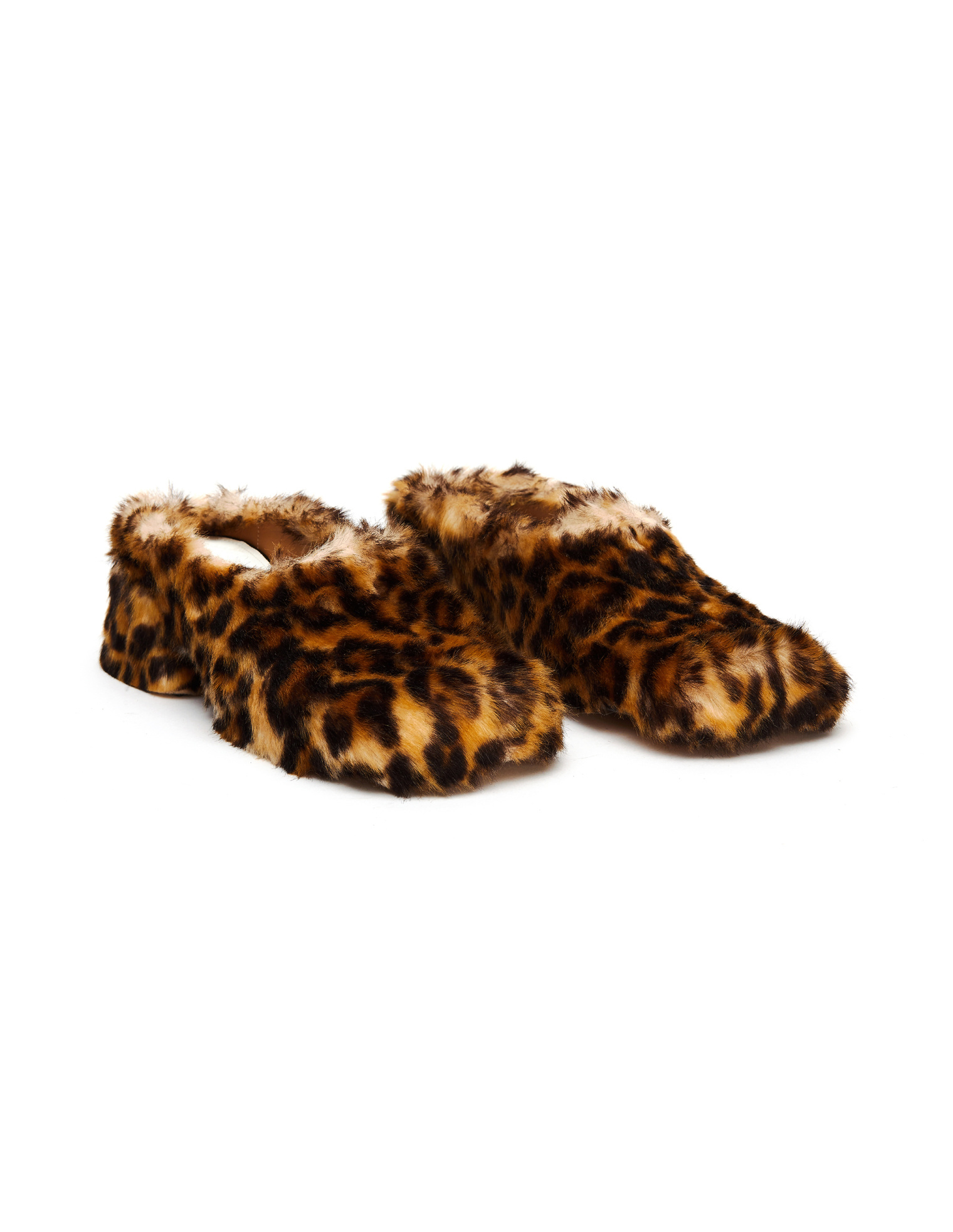 Maison Margiela Leopard Faux Fur Sandals