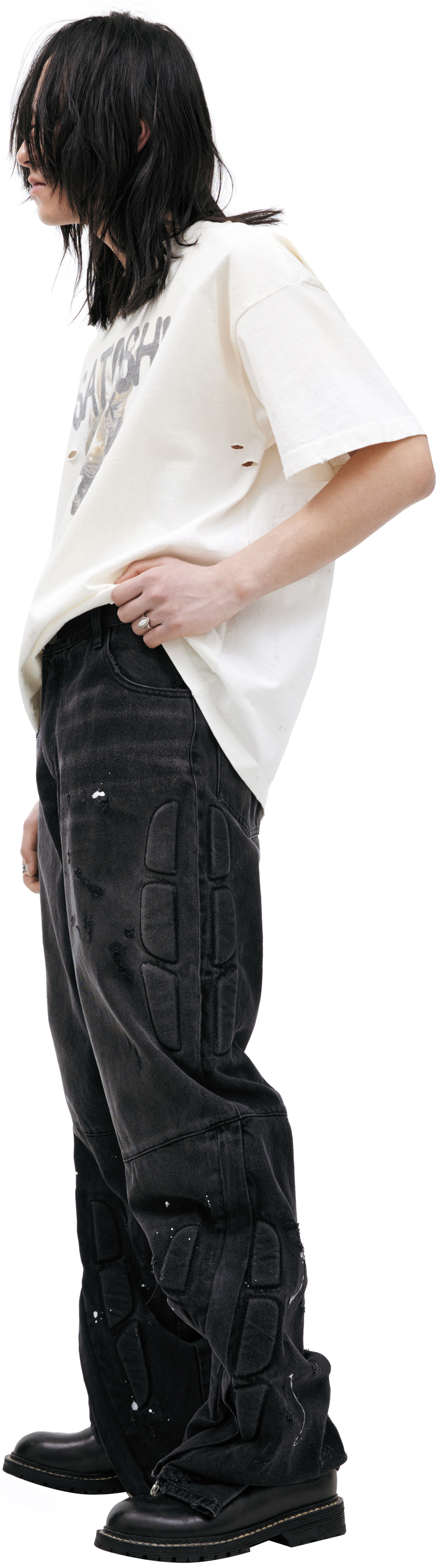 Satoshi Nakamoto Paint effect jeans