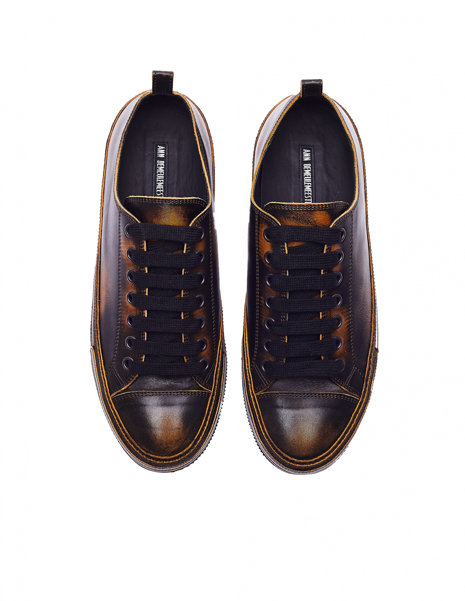 Ann Demeulemeester Brown Leather Sneakers