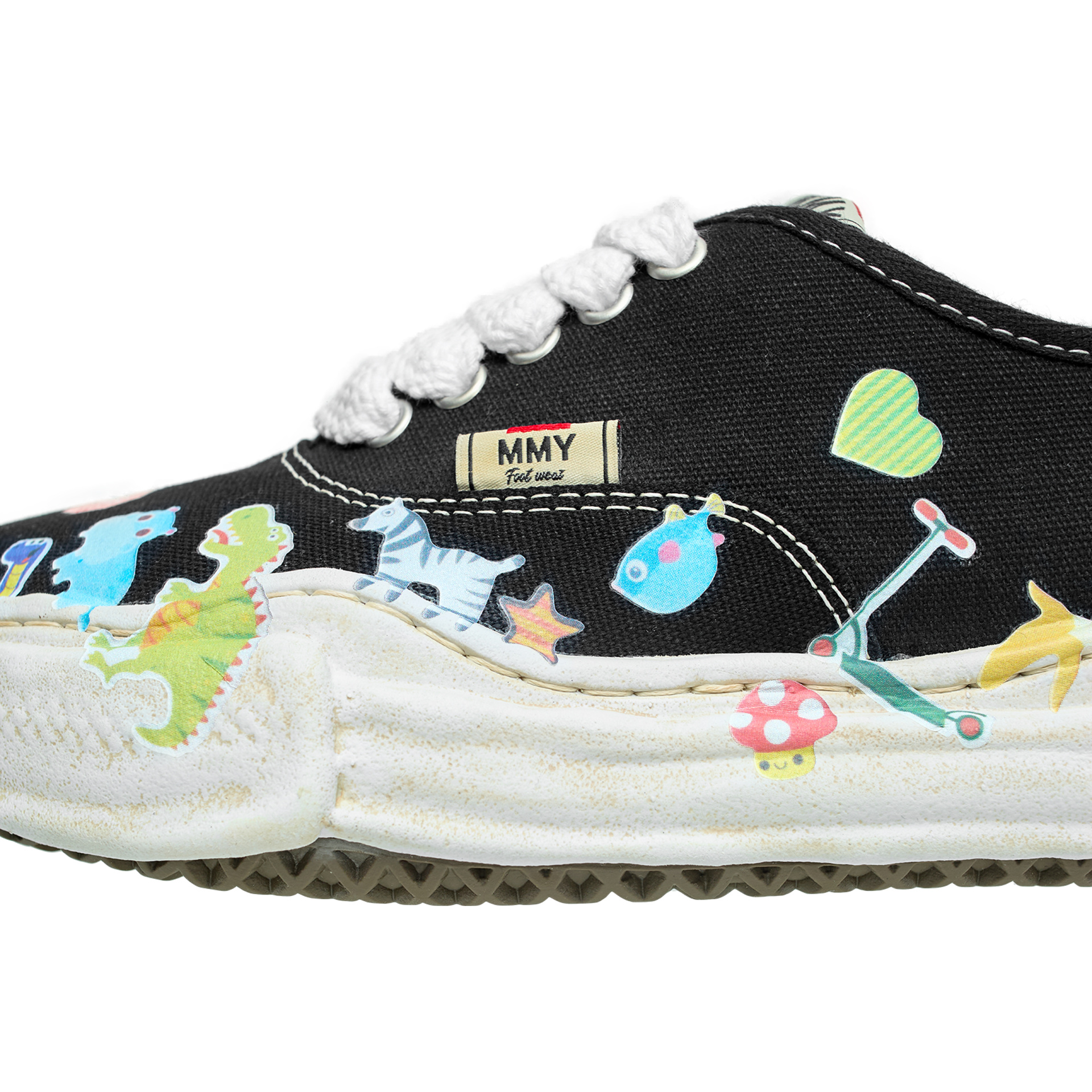 Maison Mihara Yasuhiro Black sticker sneakers
