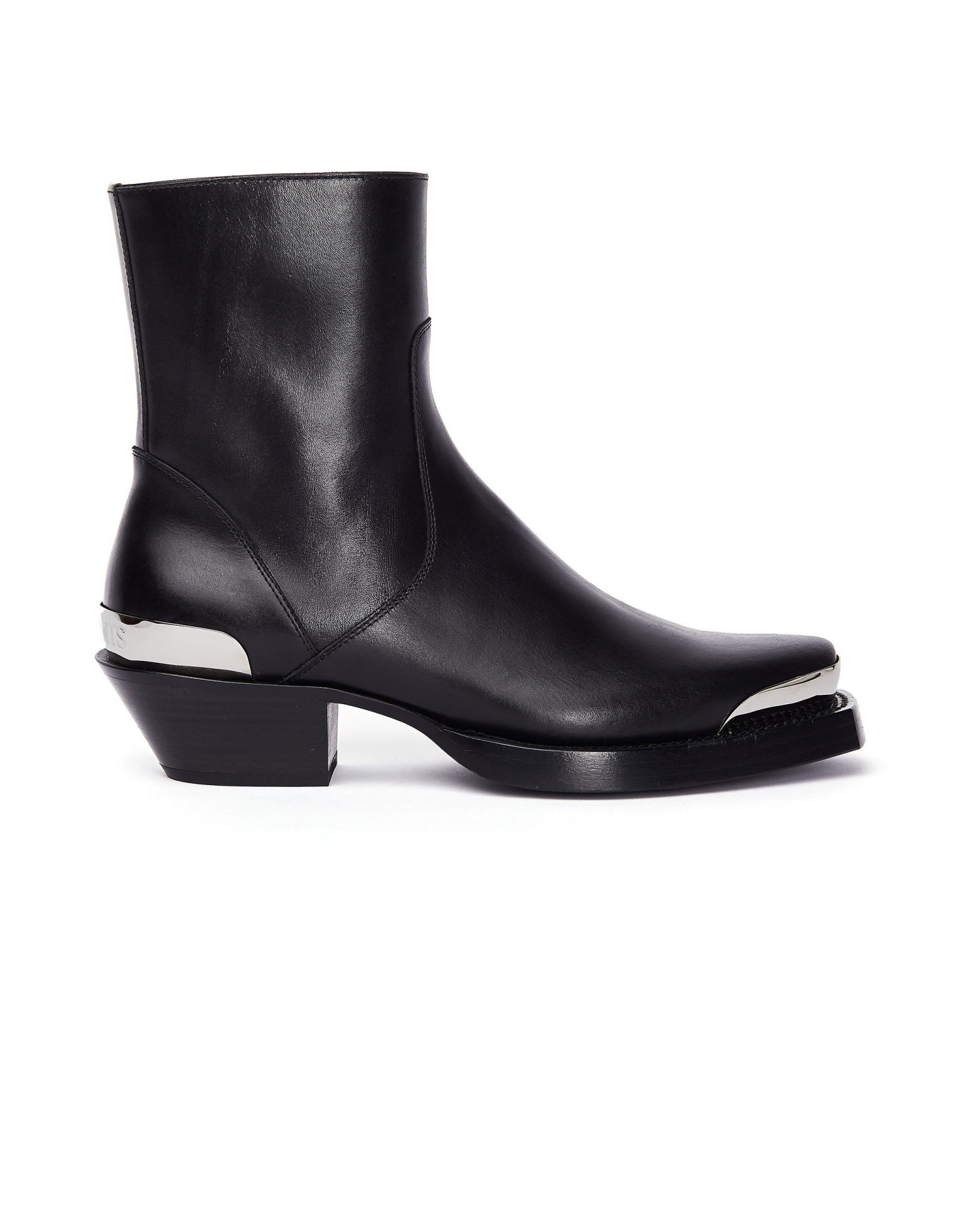 VETEMENTS Black Leather Cowboy Boots