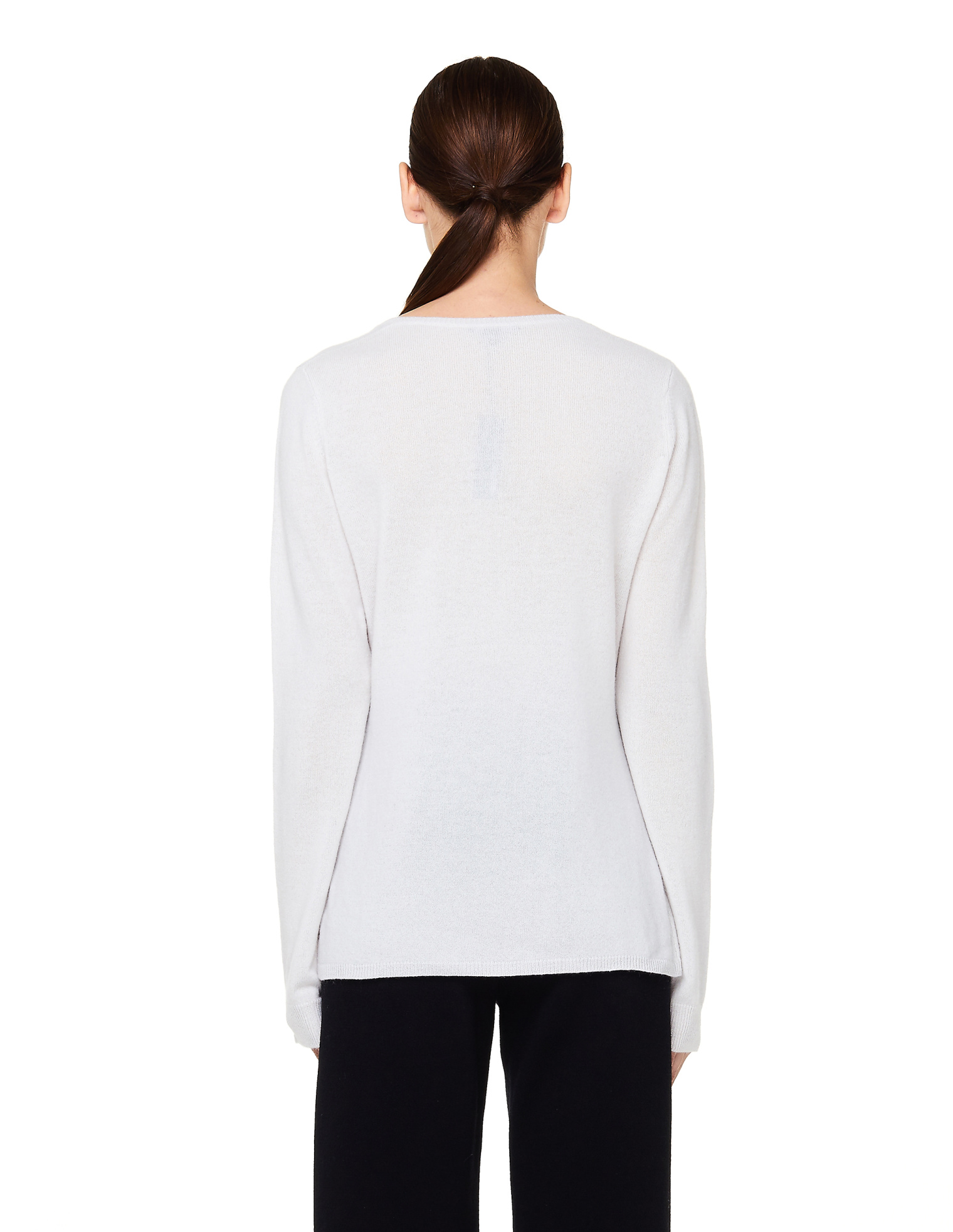 James Perse White Cashmere V-Neck Sweater