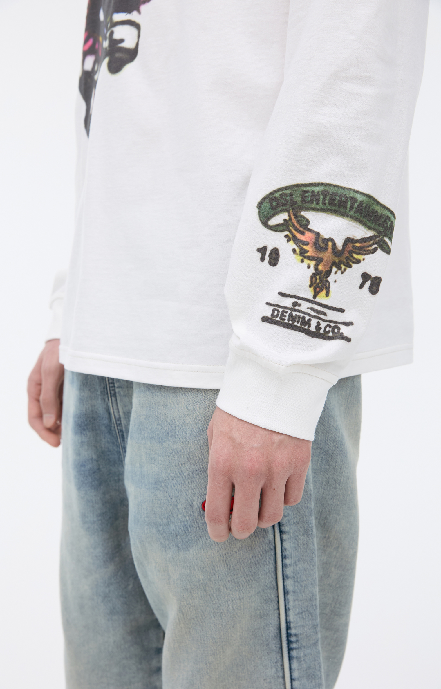 Diesel White Printed Longsleeve