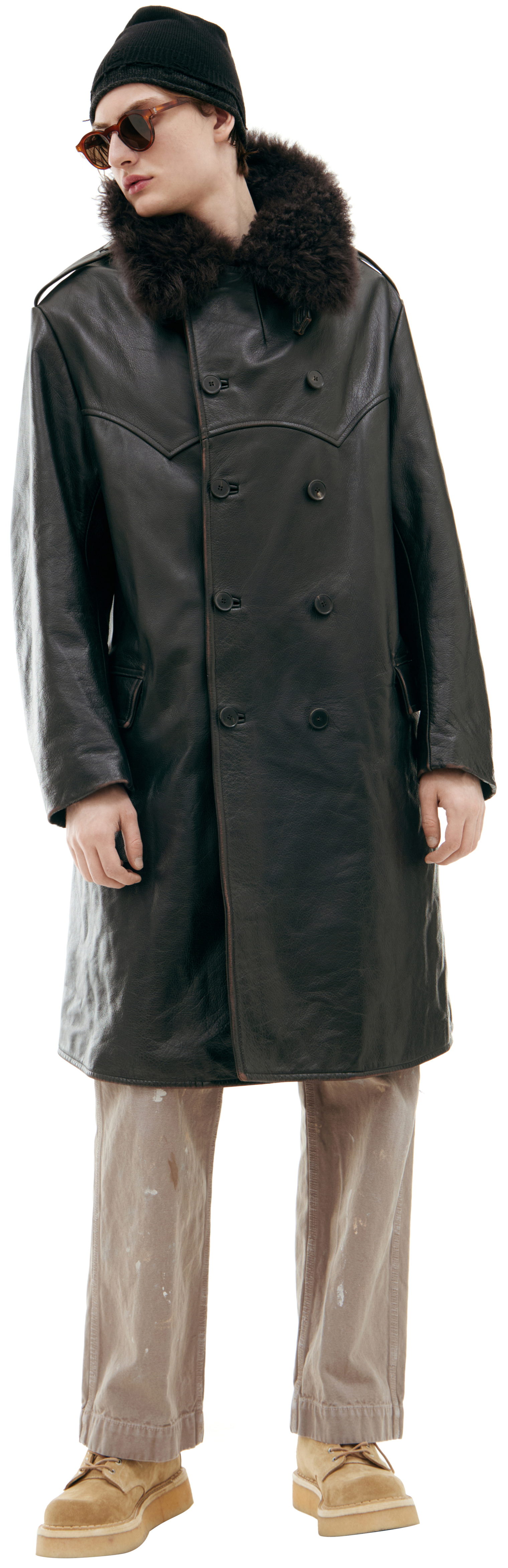 Enfants Riches Deprimes Double-breasted leather coat