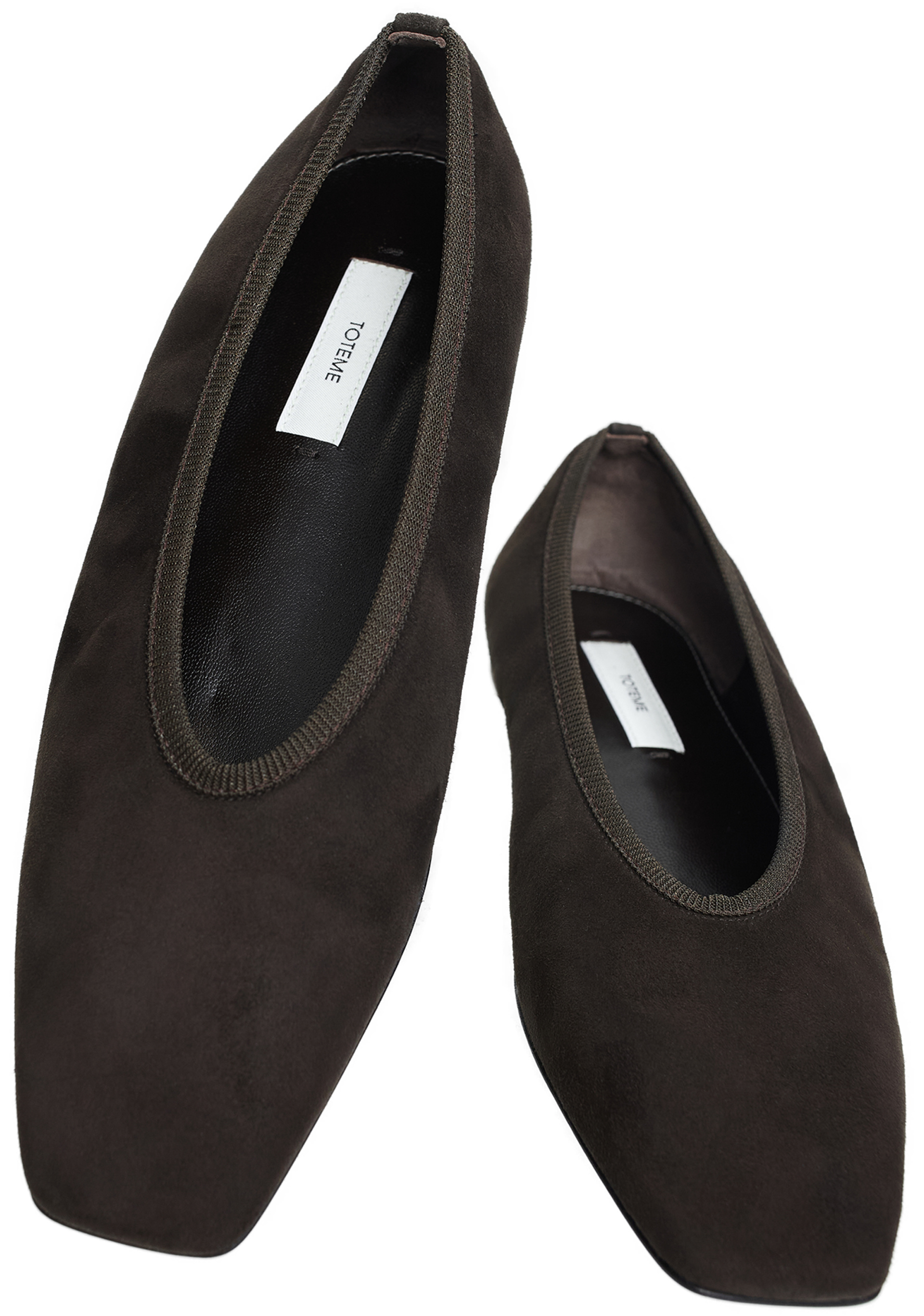 TOTEME Suede square-toe ballet flats