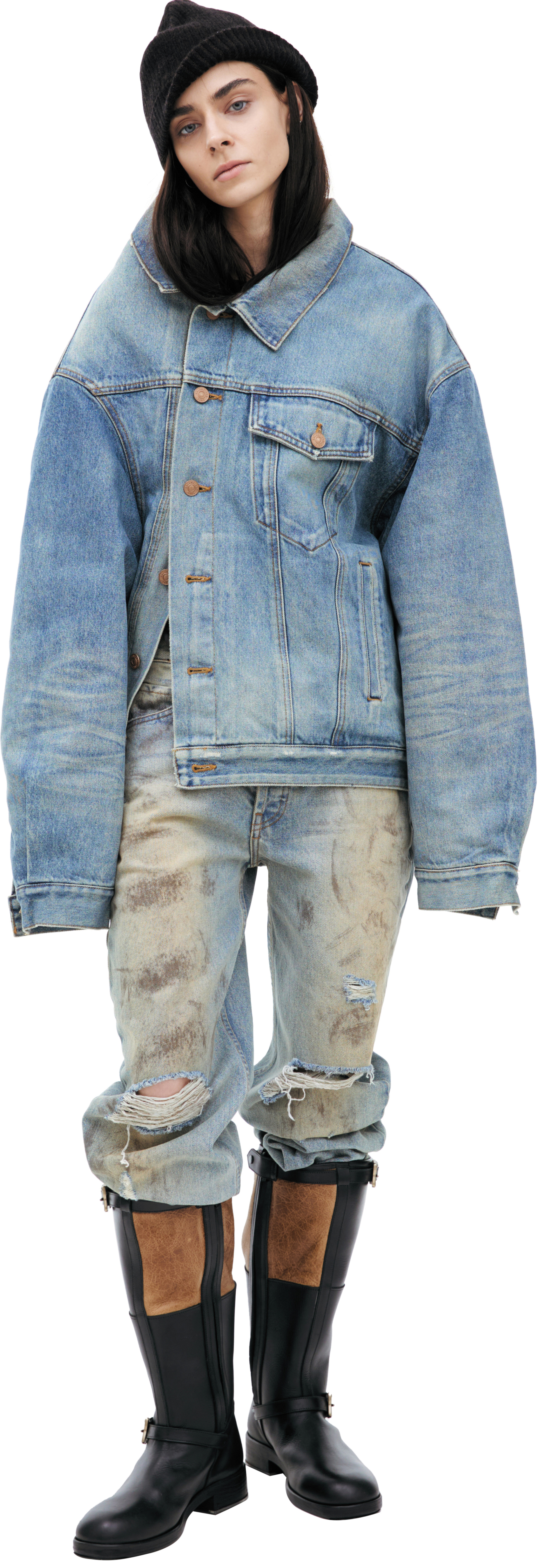 Balenciaga Asymmetric Denim Jacket