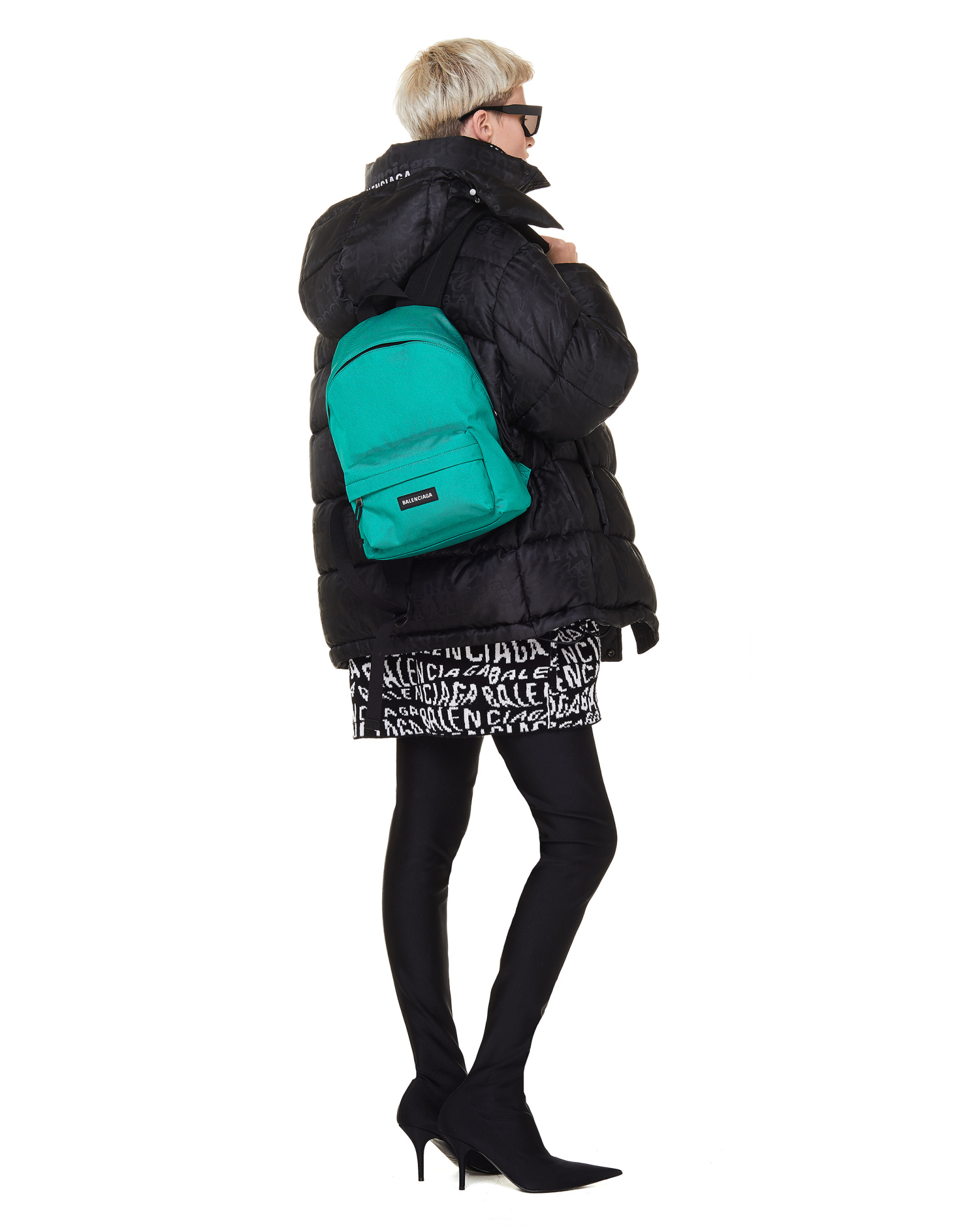 Balenciaga Зеленый нейлоновый рюкзак Explorer S