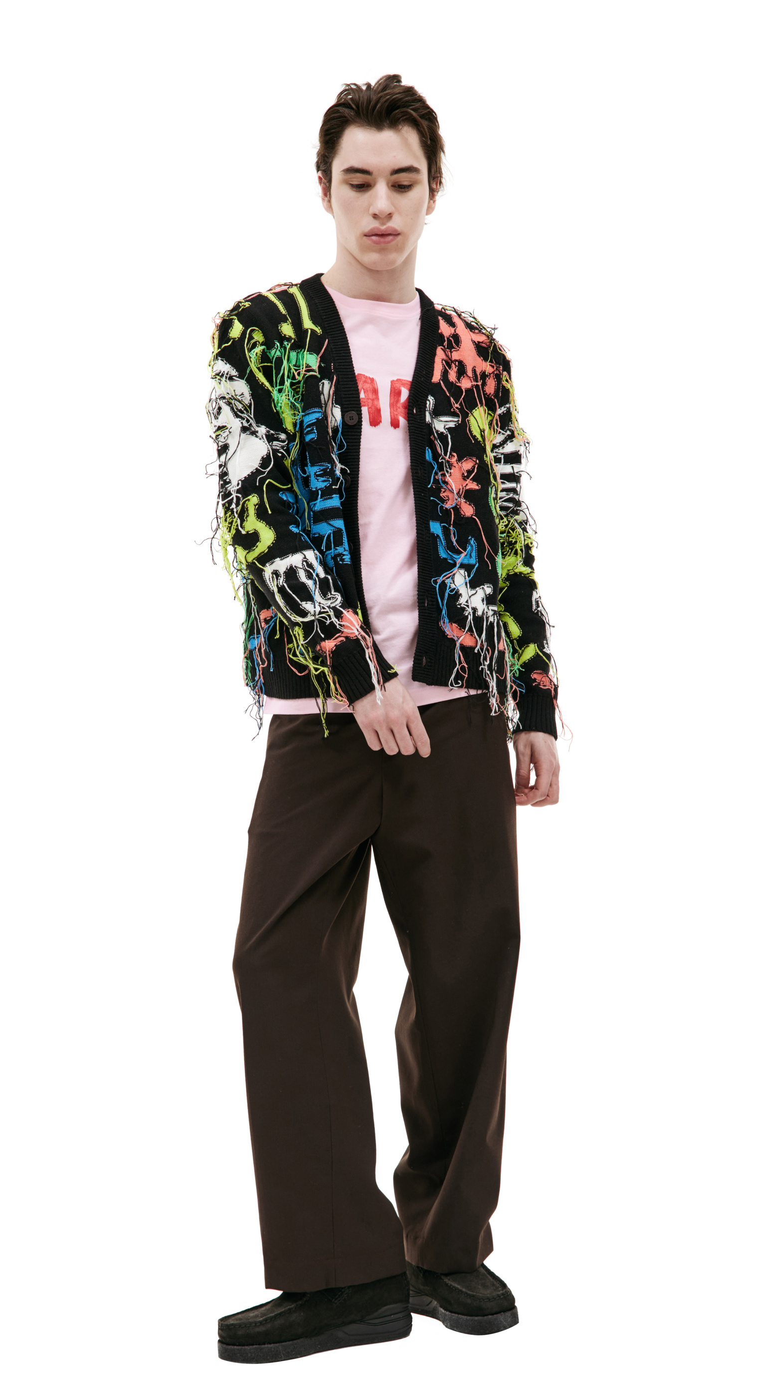 CHARLES JEFFREY LOVERBOY Intarsia knit cardigan