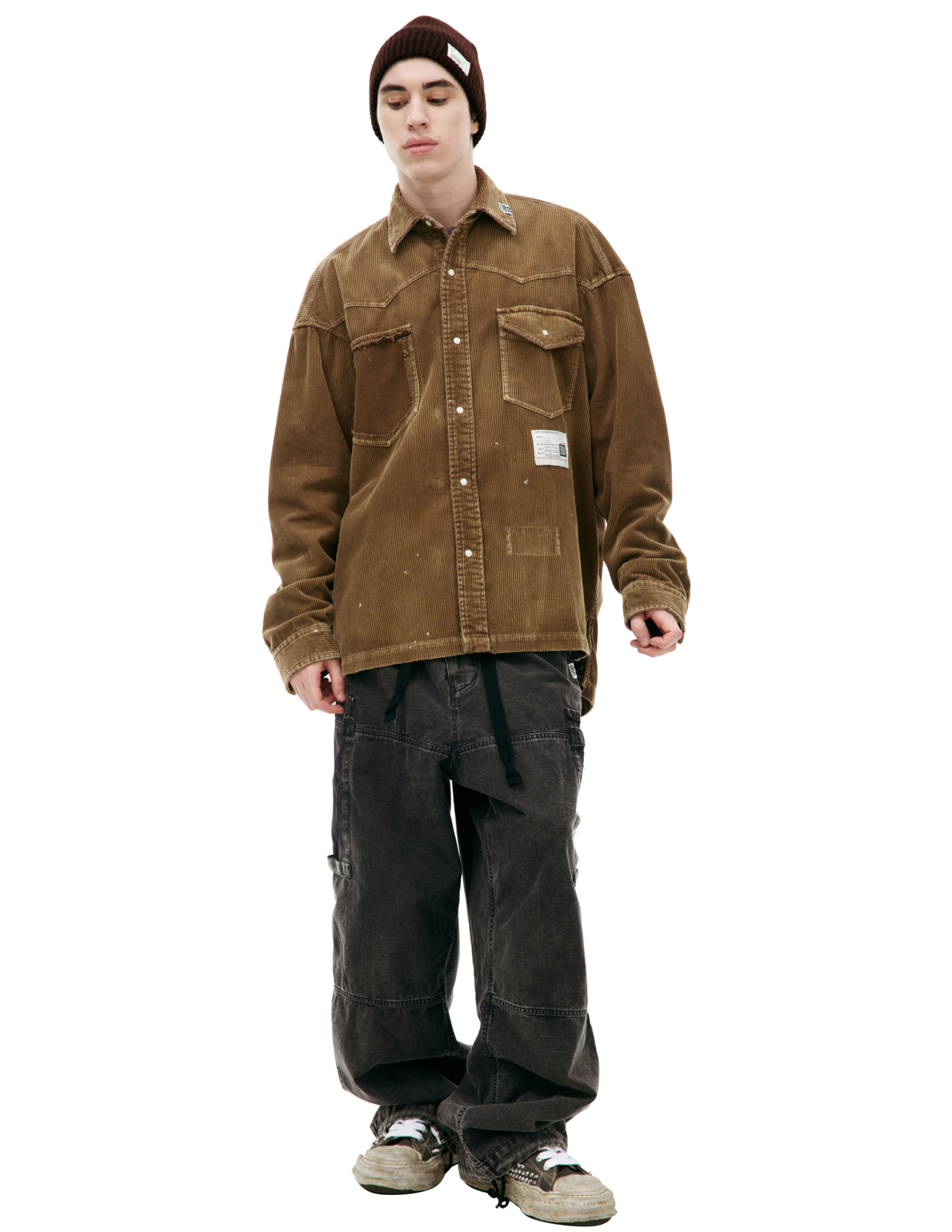 Maison Mihara Yasuhiro Velvet shirt with logo