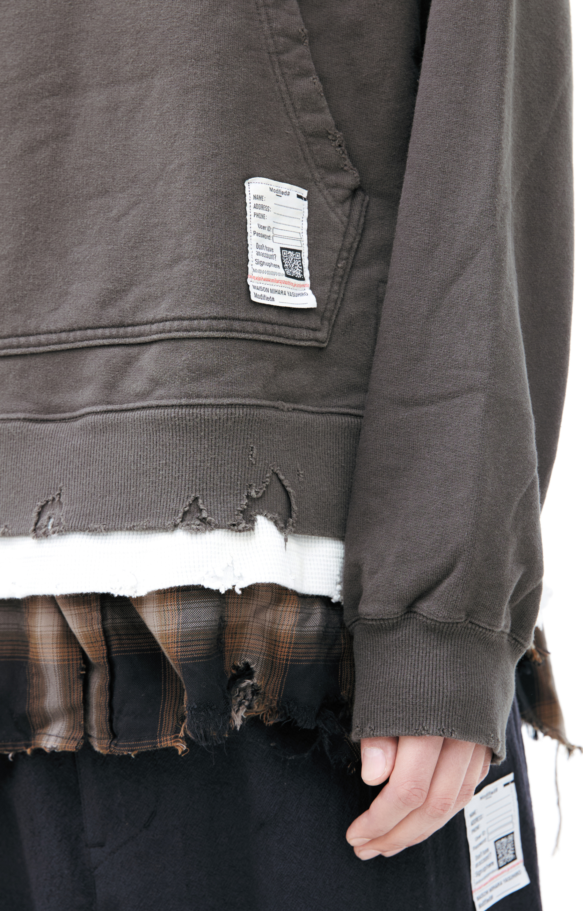 Maison Mihara Yasuhiro Hoodie with a sewn-in shirt