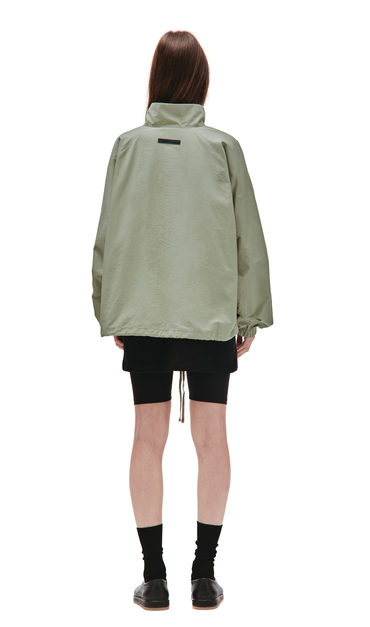 Fear of God Essentials HALF ZIP TRACK JACKET in Green