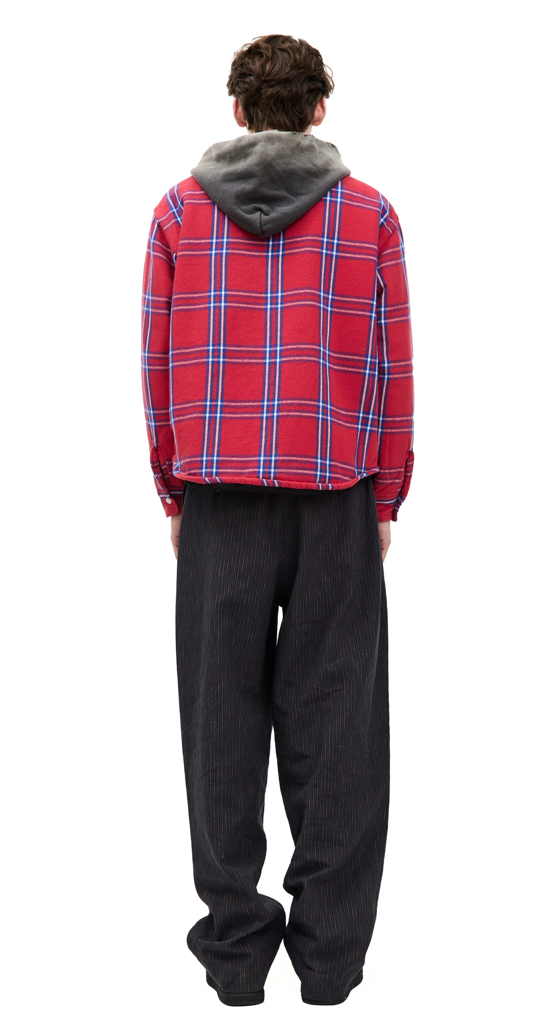 Saint Mxxxxxx Hooded plaid shirt