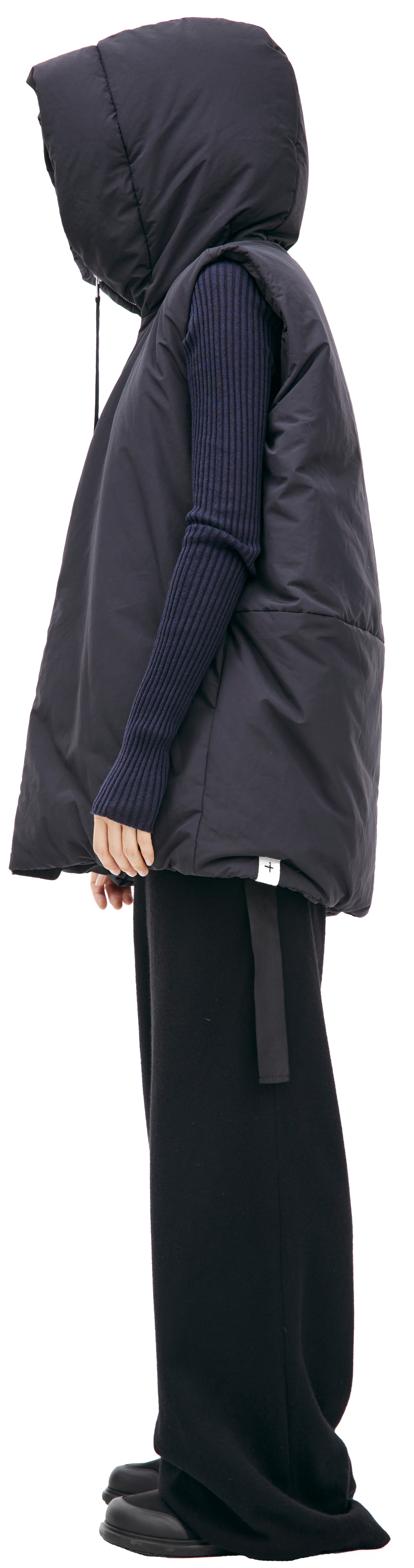 Jil Sander Navy blue hooded vest