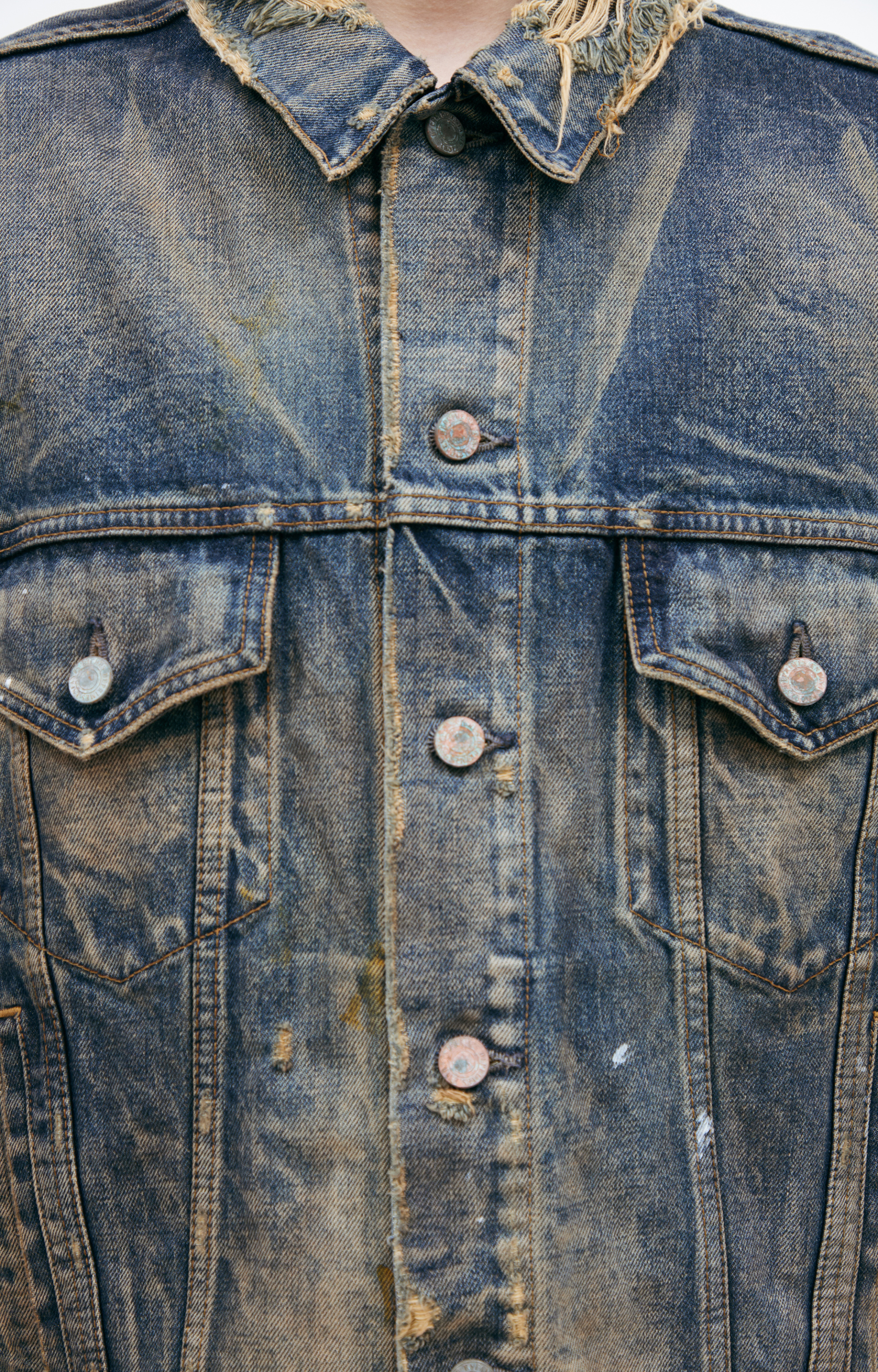 Enfants Riches Déprimés A distressed button-up jacket