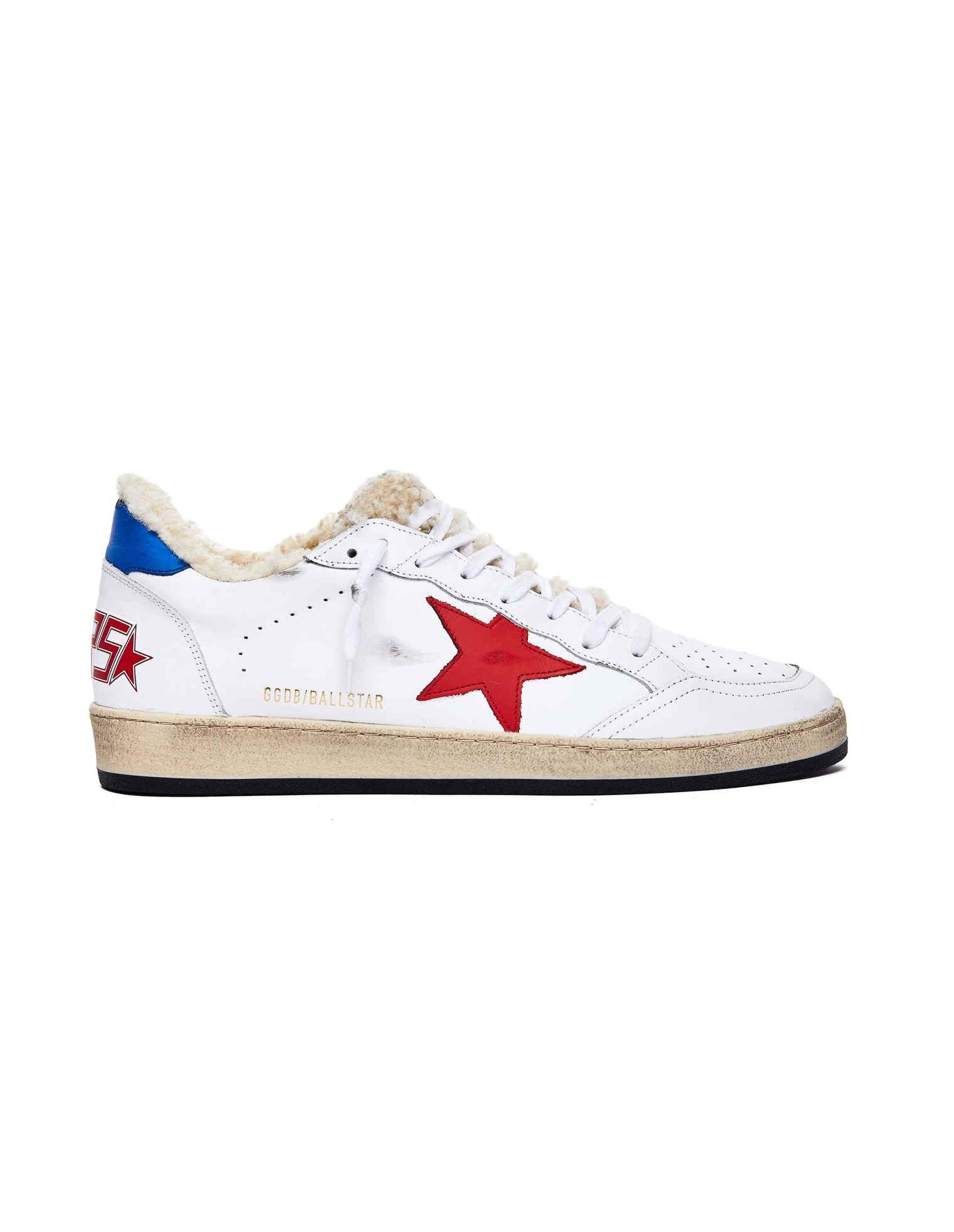 Golden Goose White Ball Star Shearling Sneakers