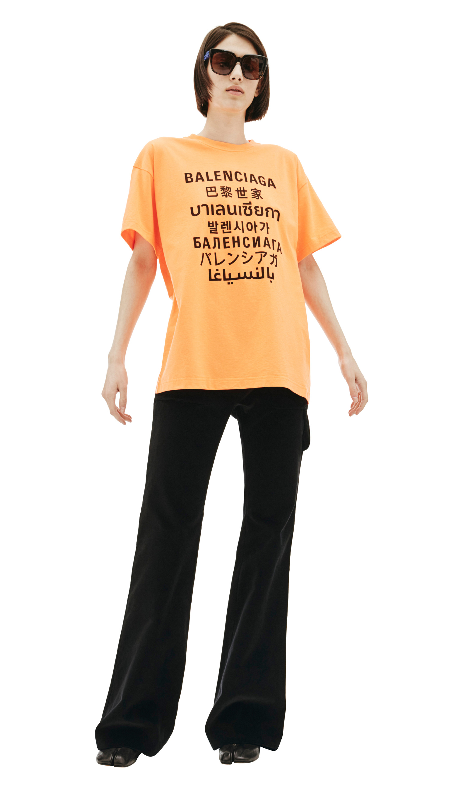 Balenciaga Оранжевая футболка Languages