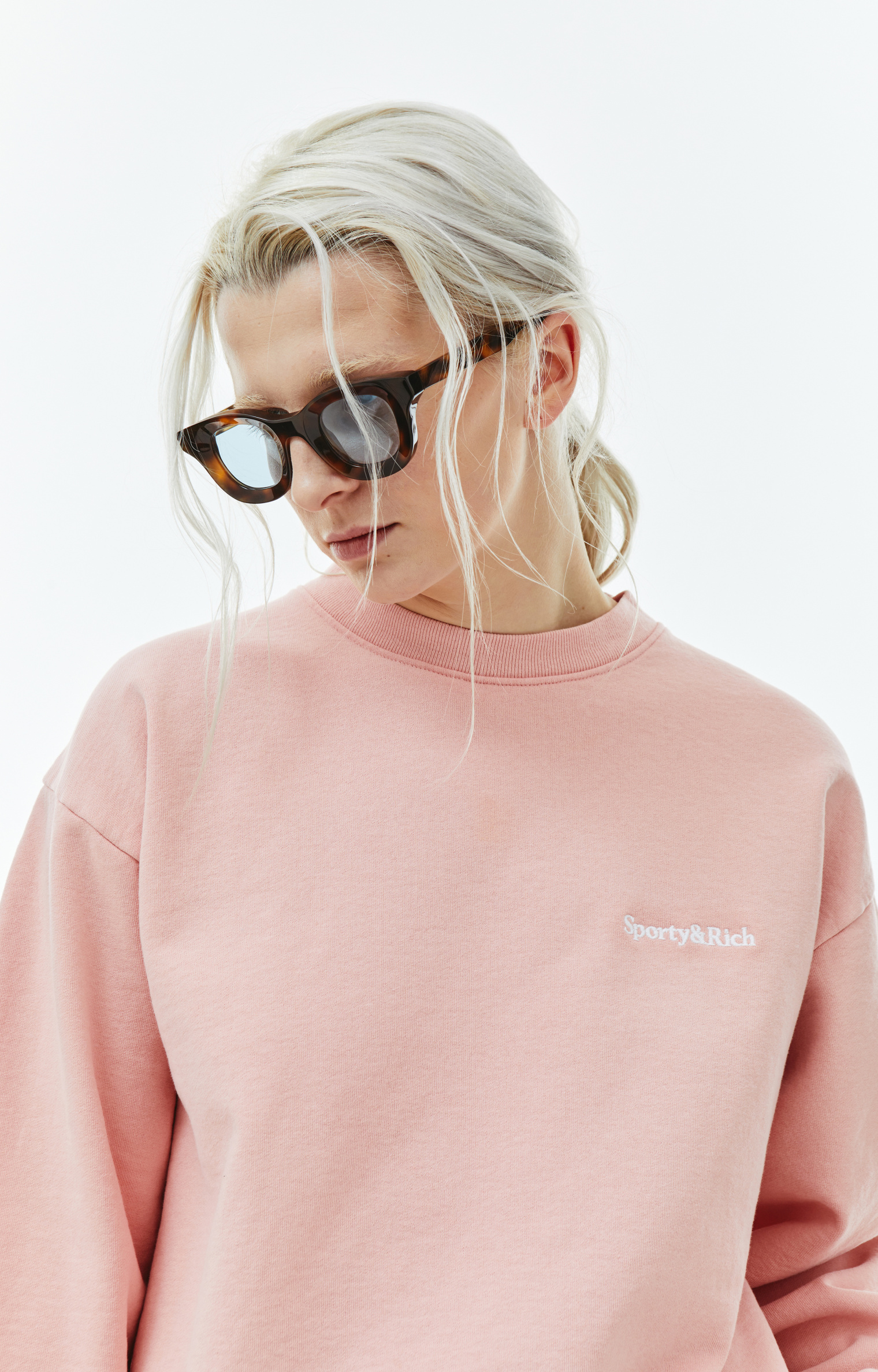 SPORTY & RICH Pink Logo Sweatshirt