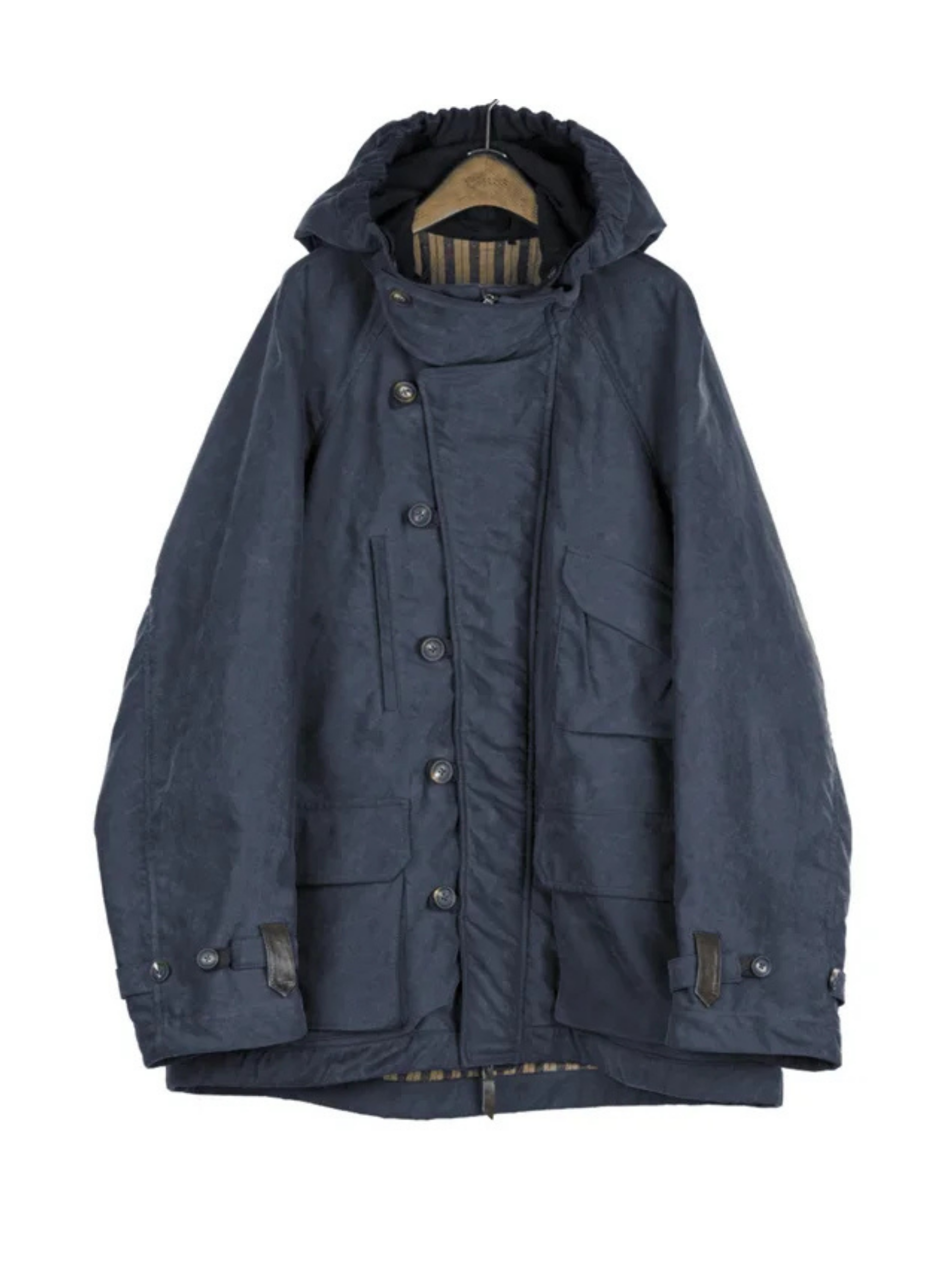Ziggy Chen Dark blue parka with patch pockets