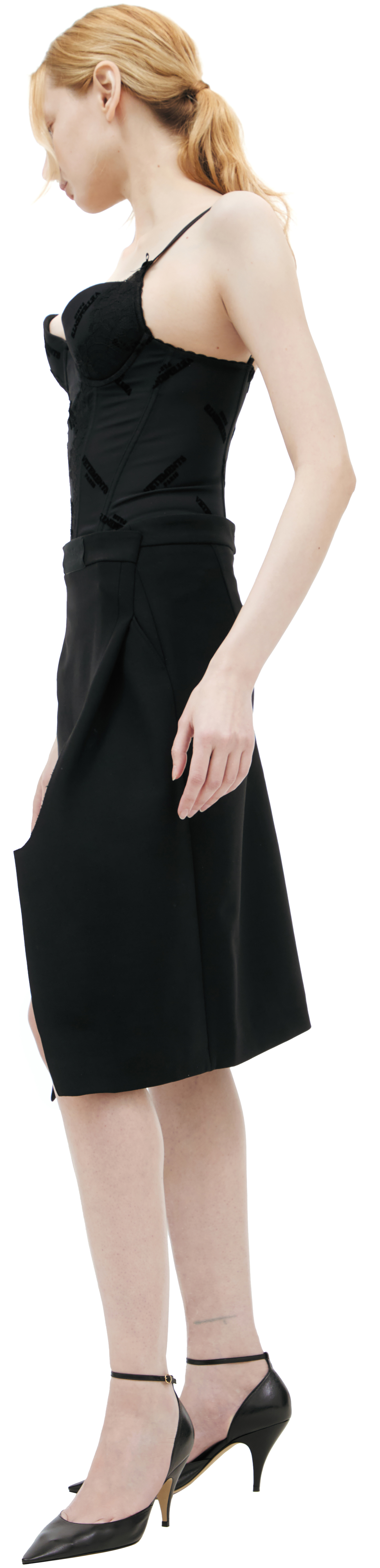VETEMENTS Black midi skirt