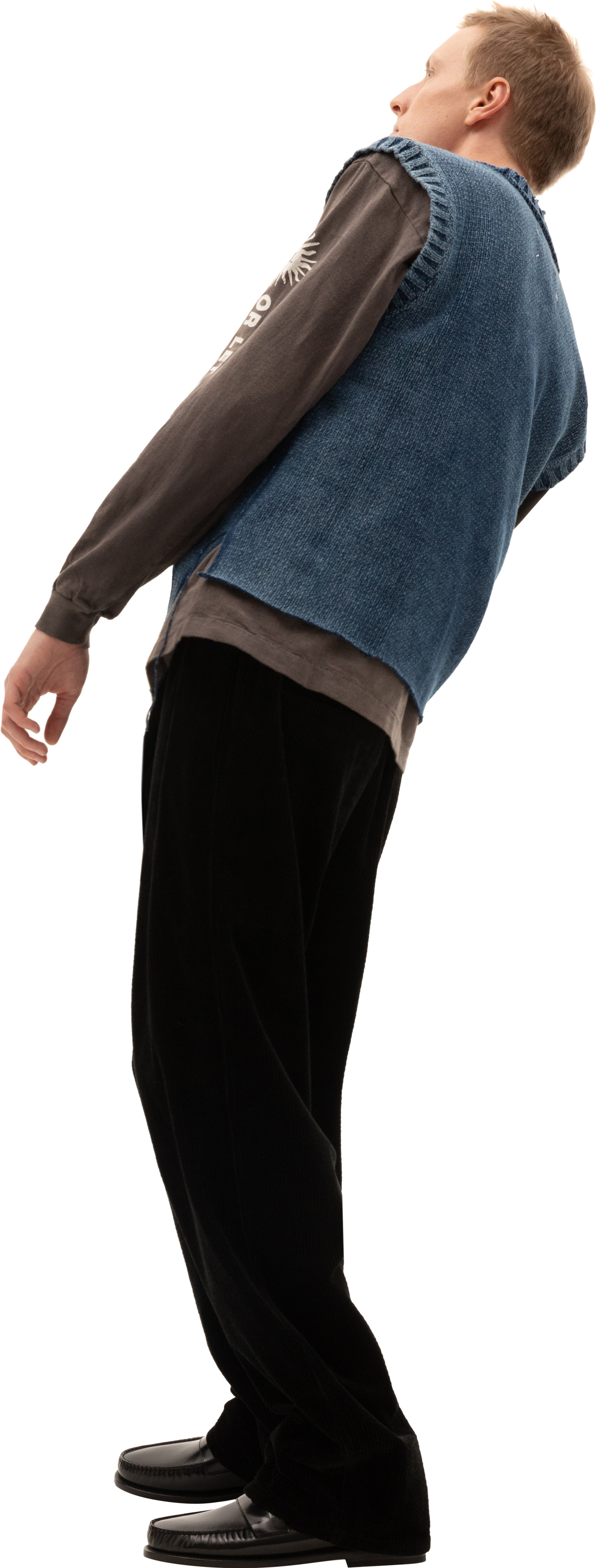 Maison Margiela V-neck Blue Washed Vest