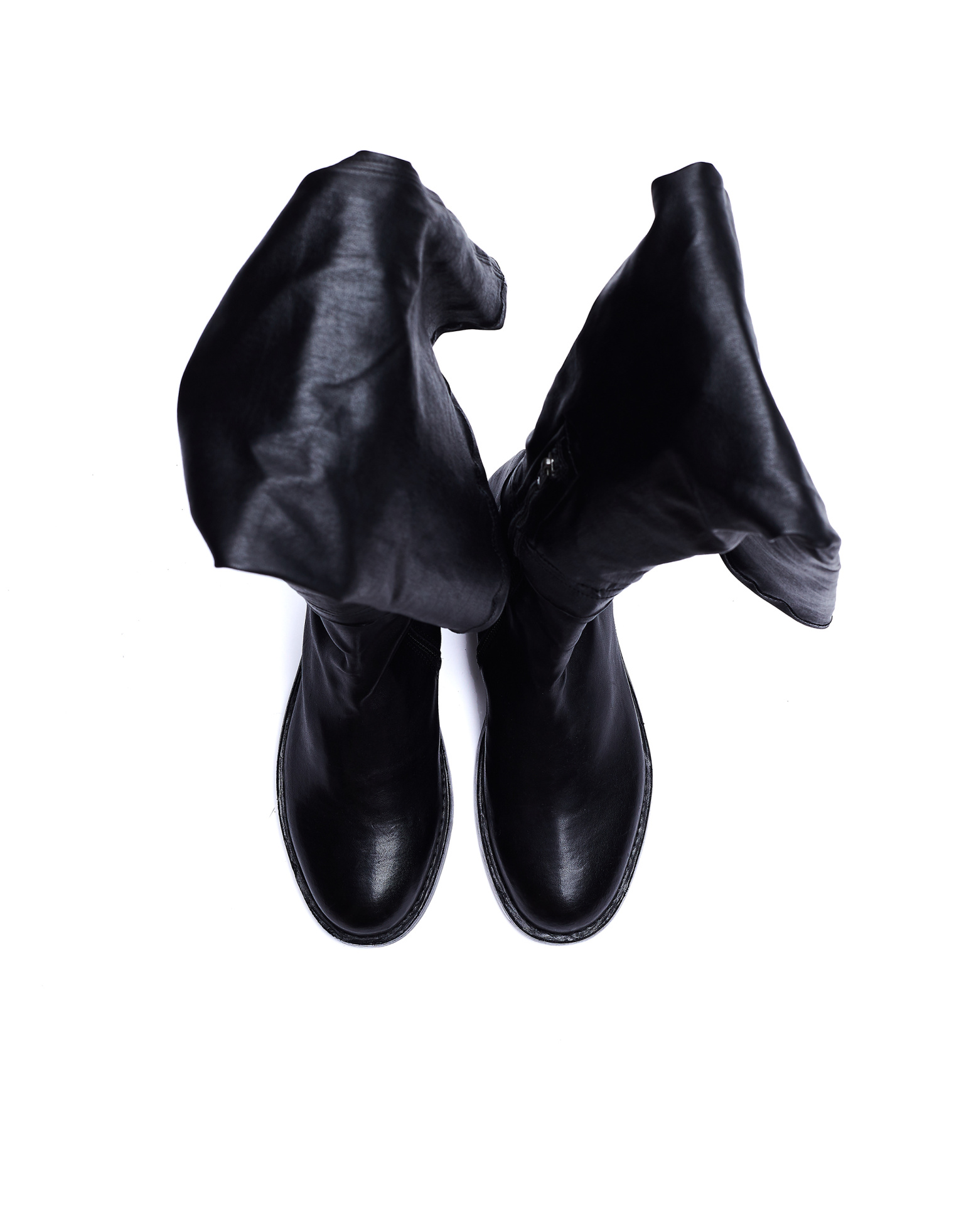 Ann Demeulemeester Black Thigh-high Leather Boots