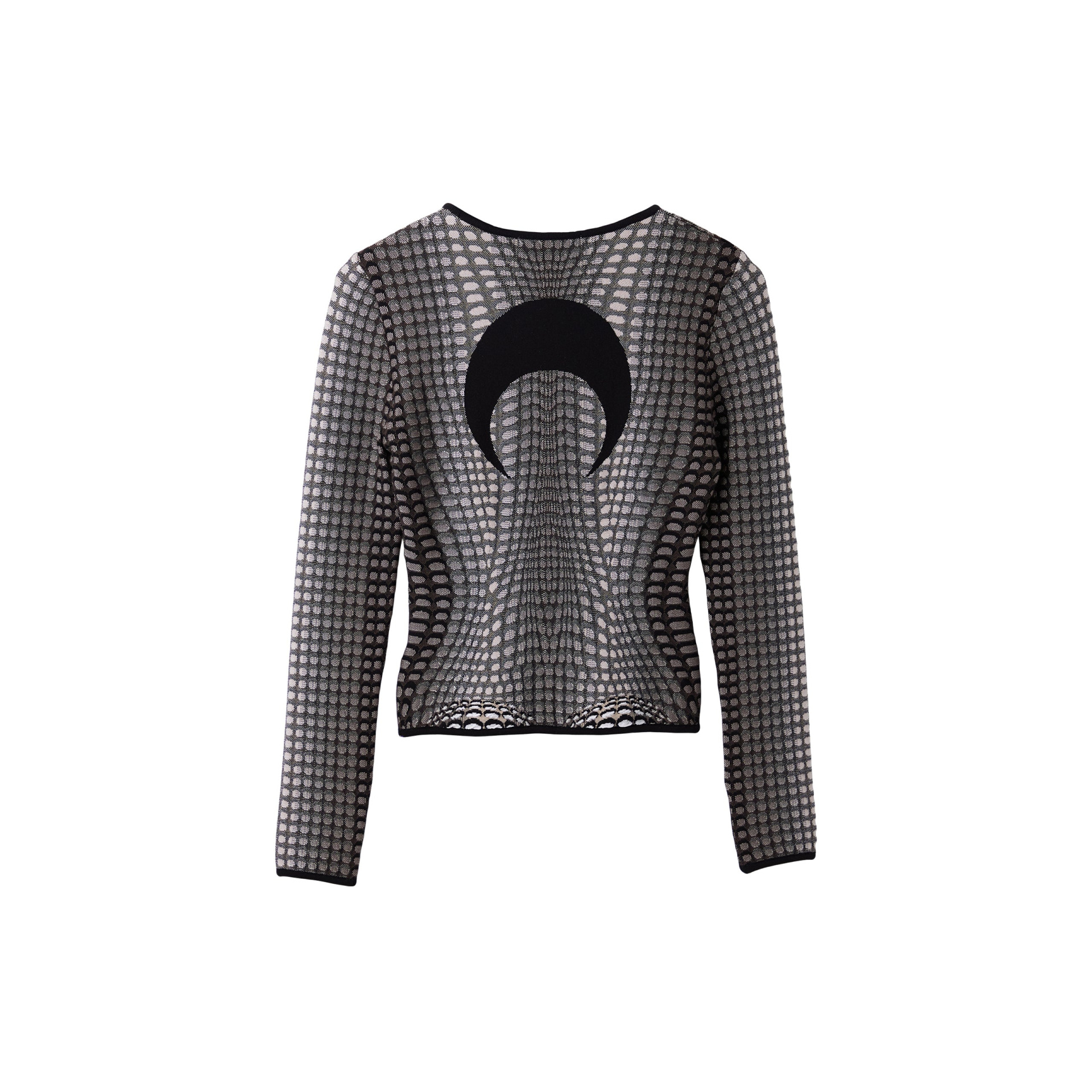 MARINE SERRE Moon Skin Jacquard Knit Fitted Sweater