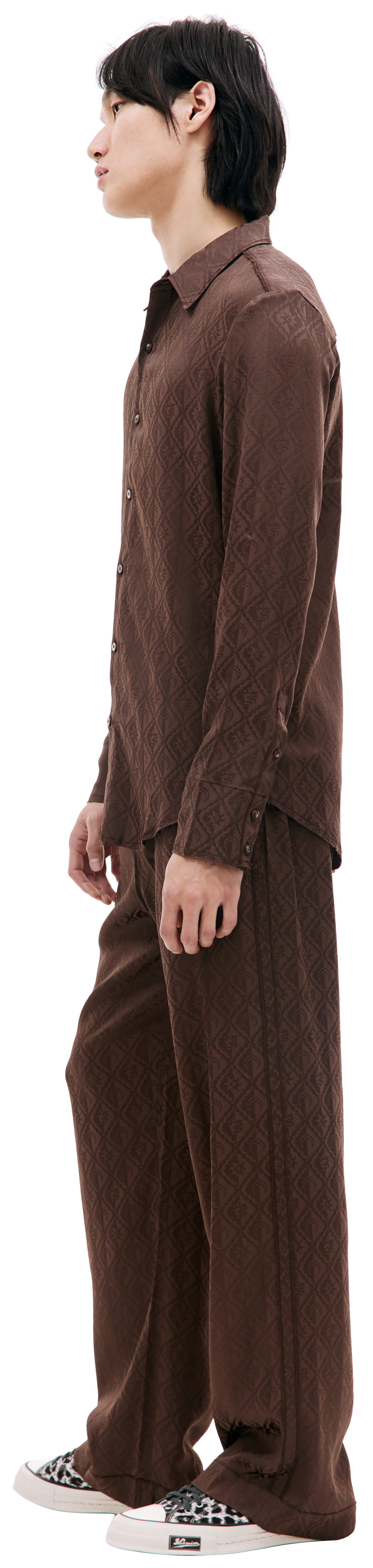 MARINE SERRE Brown Moon diamant shirt