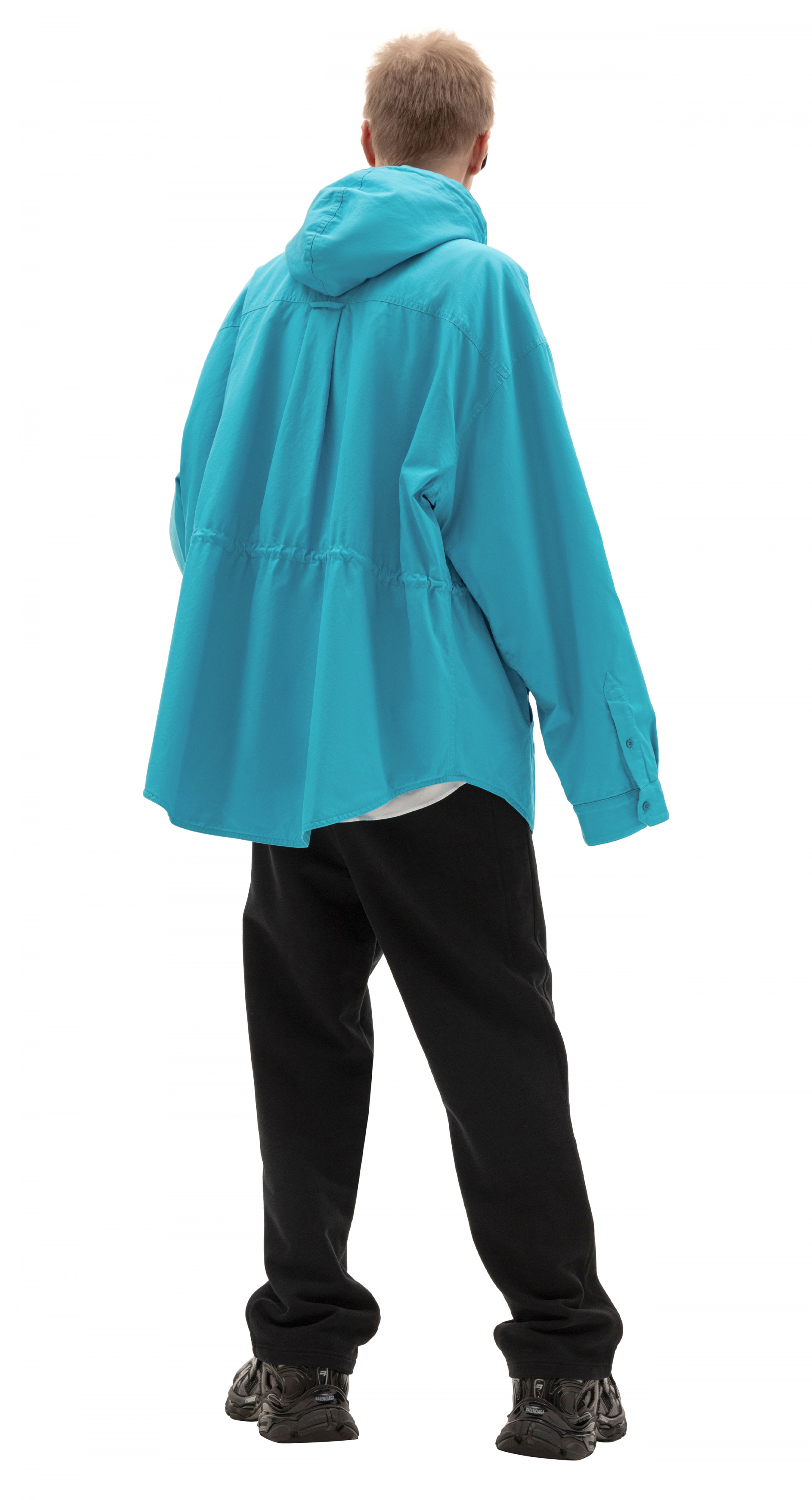 Balenciaga Голубая куртка со съемным капюшоном