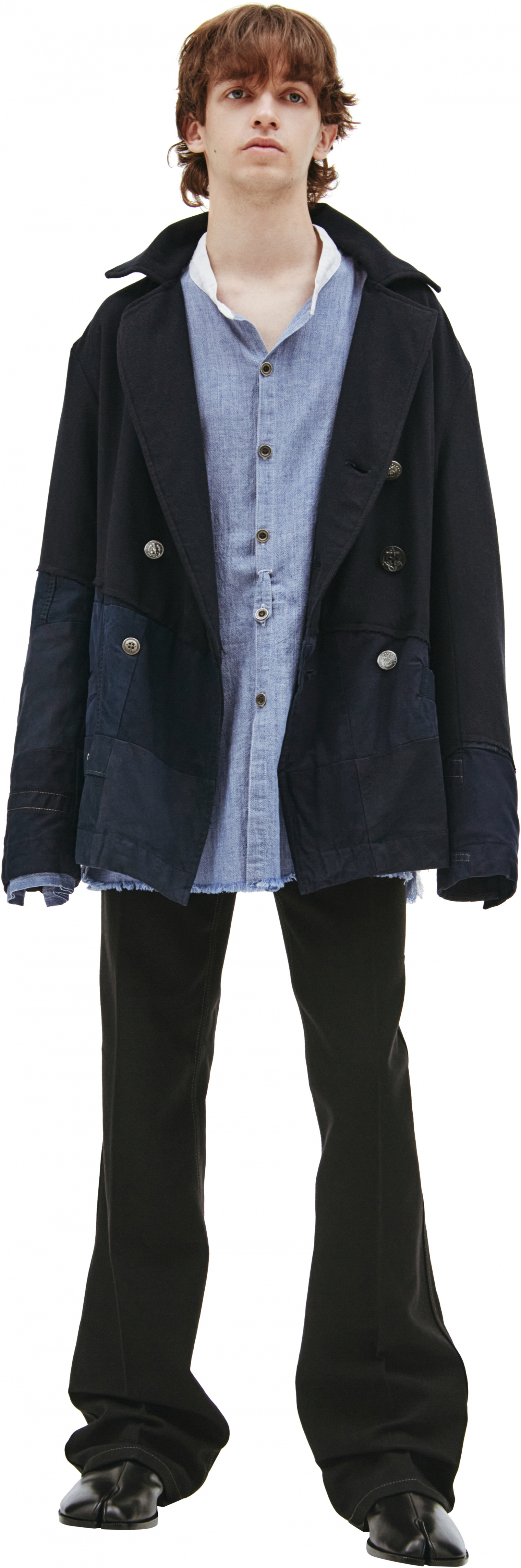 Greg Lauren Комбинированная куртка с разными пуговицами