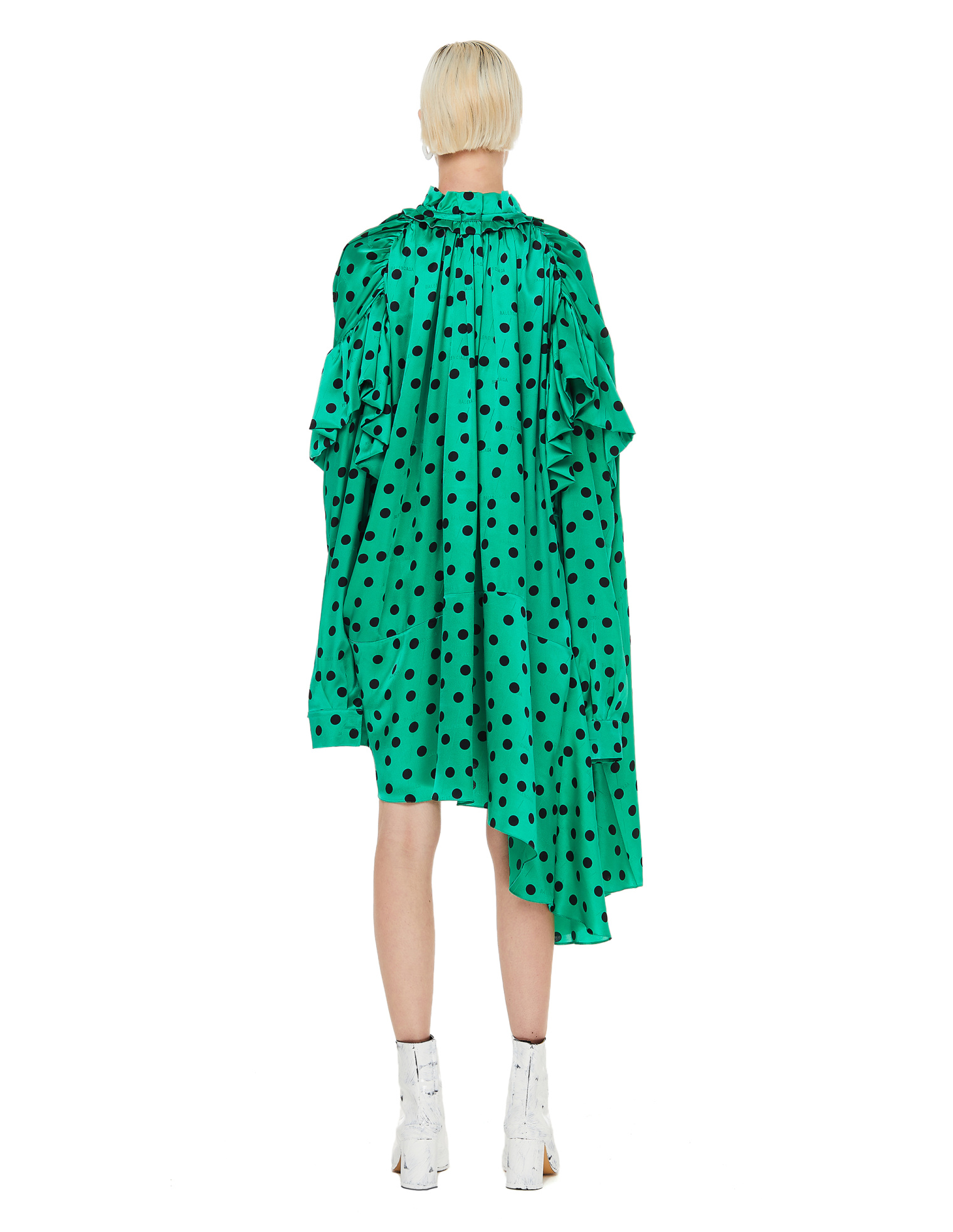 Balenciaga Asymmetric Polka Dot Dress