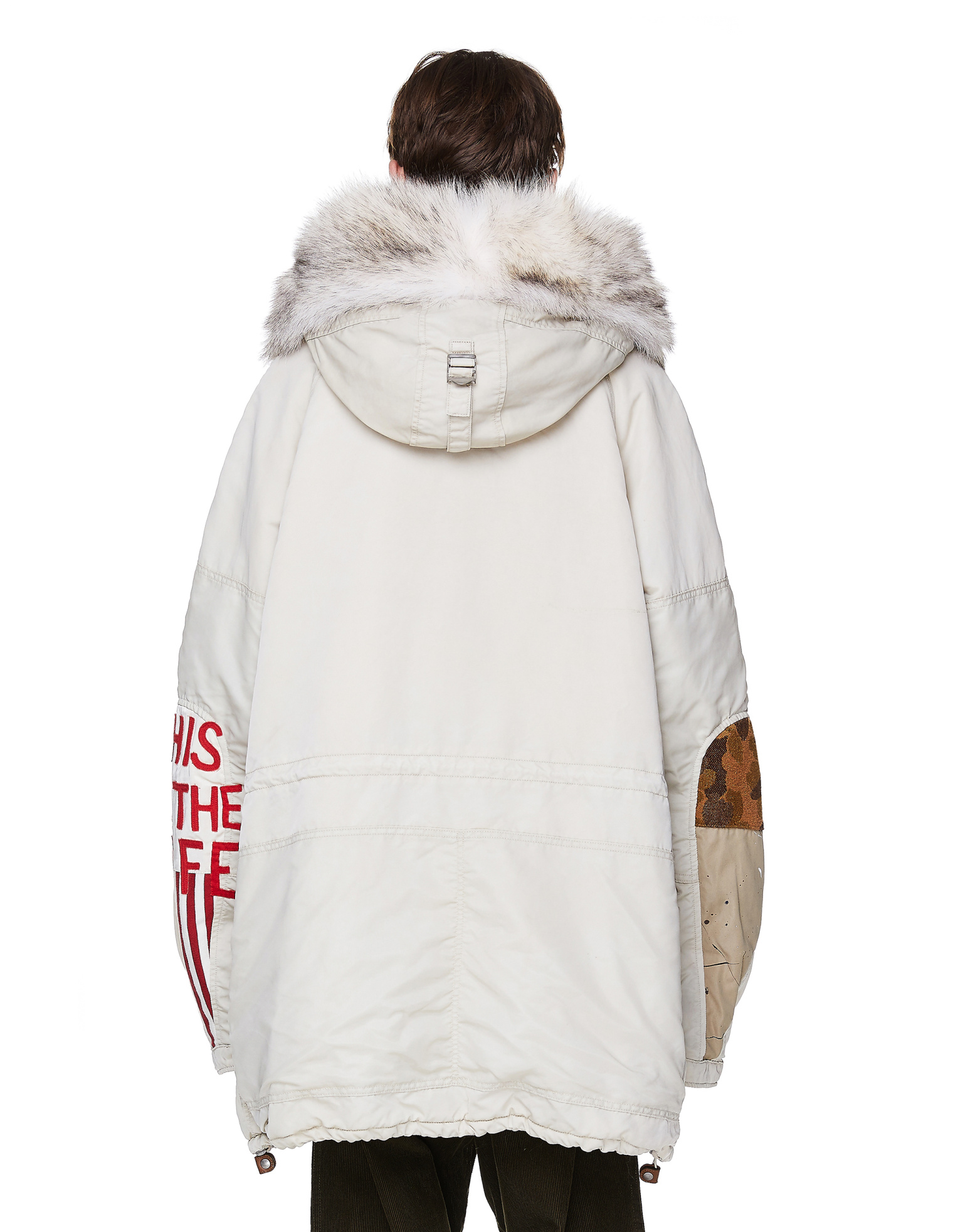 visvim Белая хлопковая парка с капюшоном