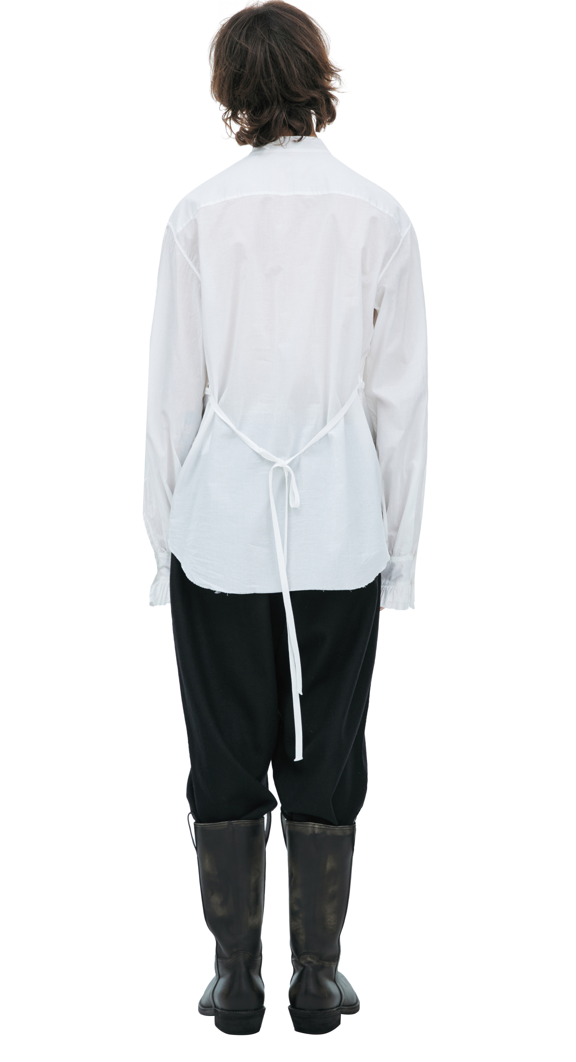 Ann Demeulemeester Cotton shirt with voluminous ruffles on the collar