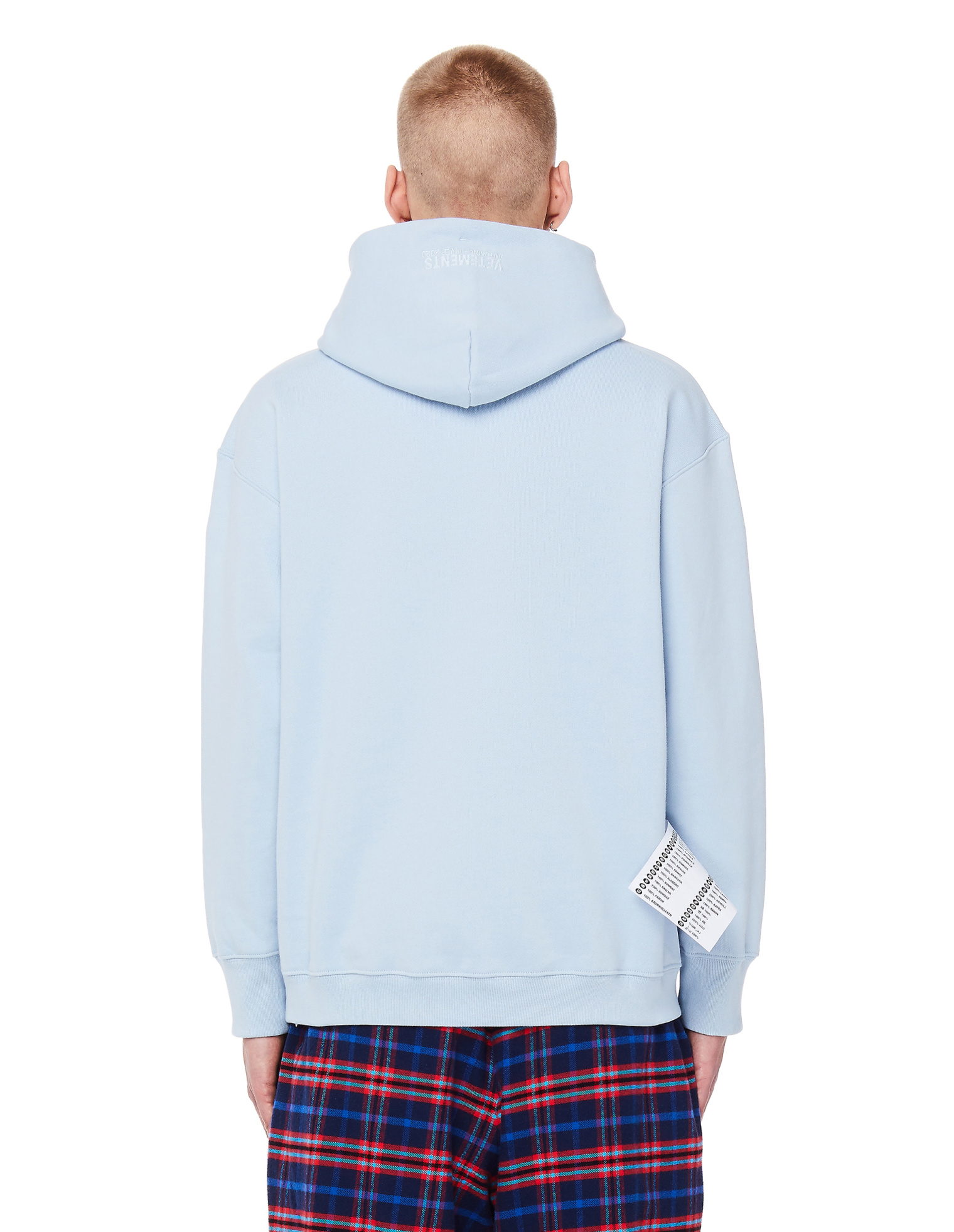 VETEMENTS Light Blue Inverted Logo Hoodie