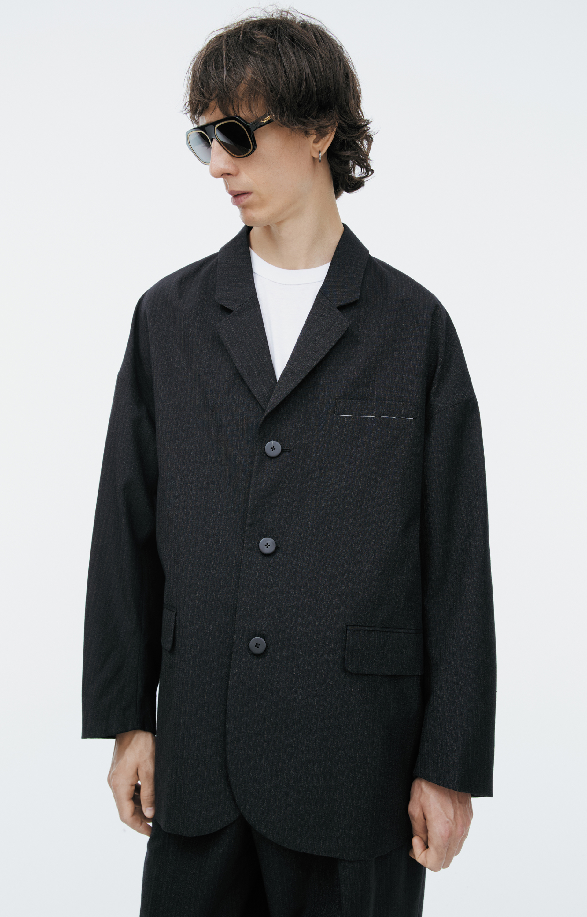 visvim Single-breasted striped blazer