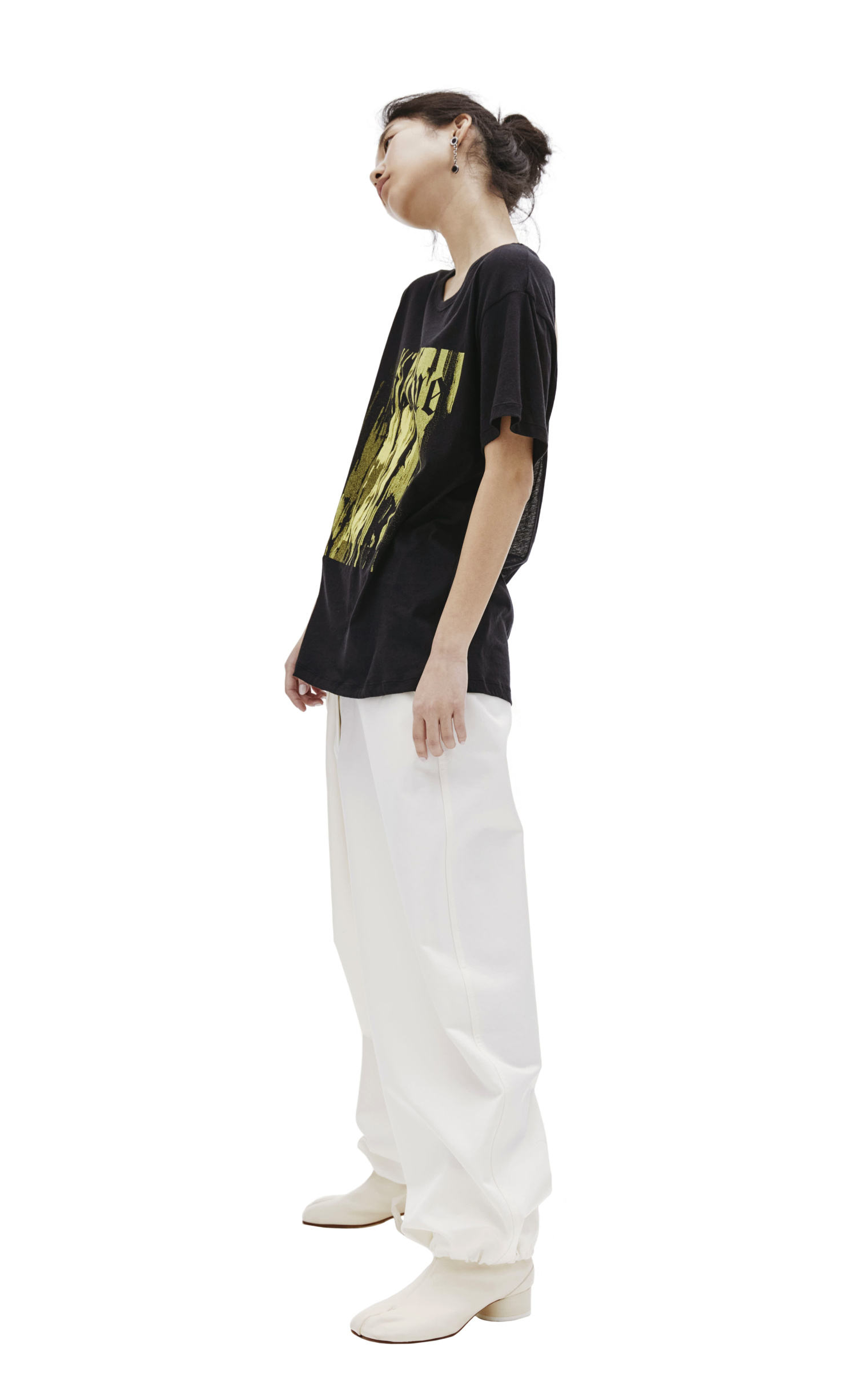 Ann Demeulemeester Black Printed Cotton T-Shirt