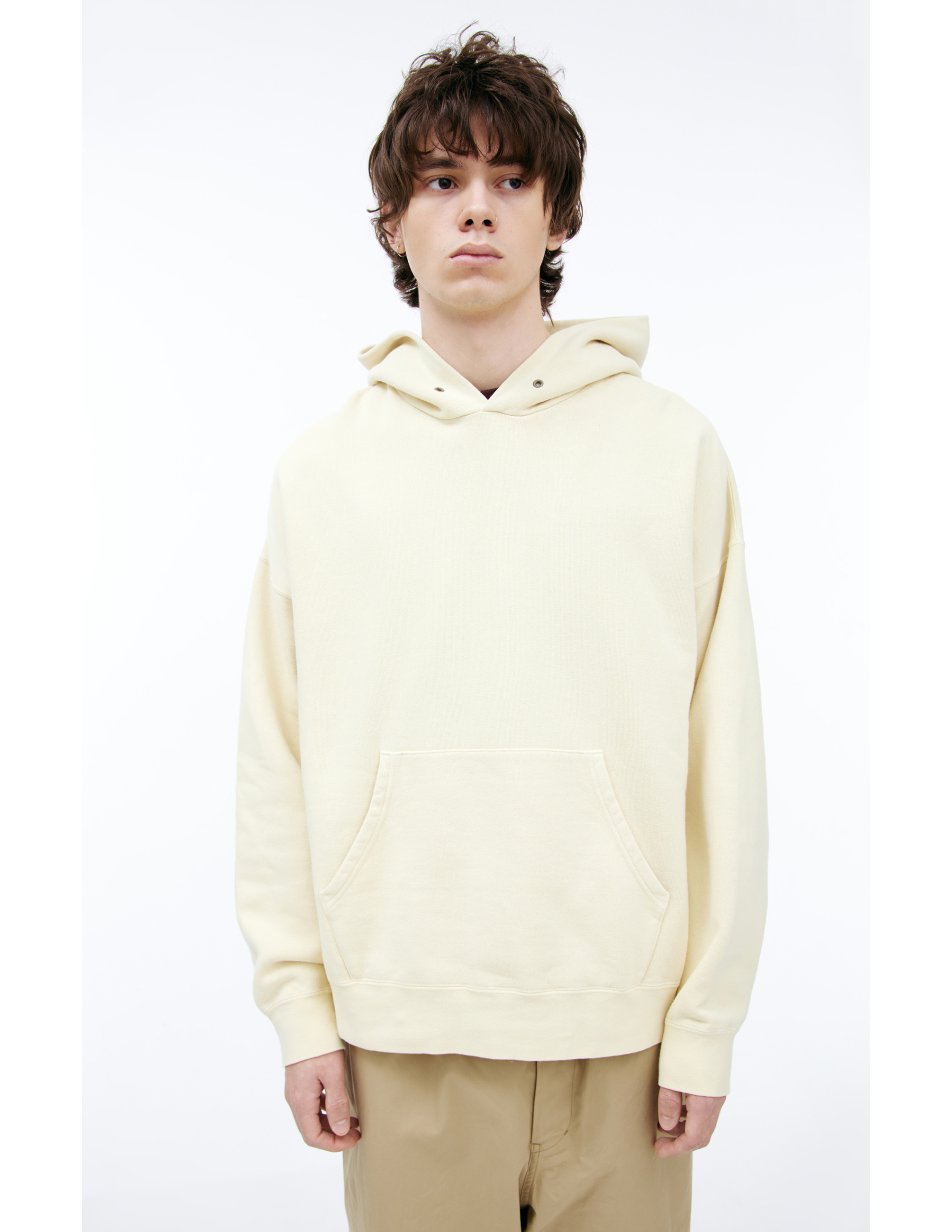 visvim Худи-0125105010023/YELLOW худи, кенгуру. базовое, оверсайз,выстиранное желтое