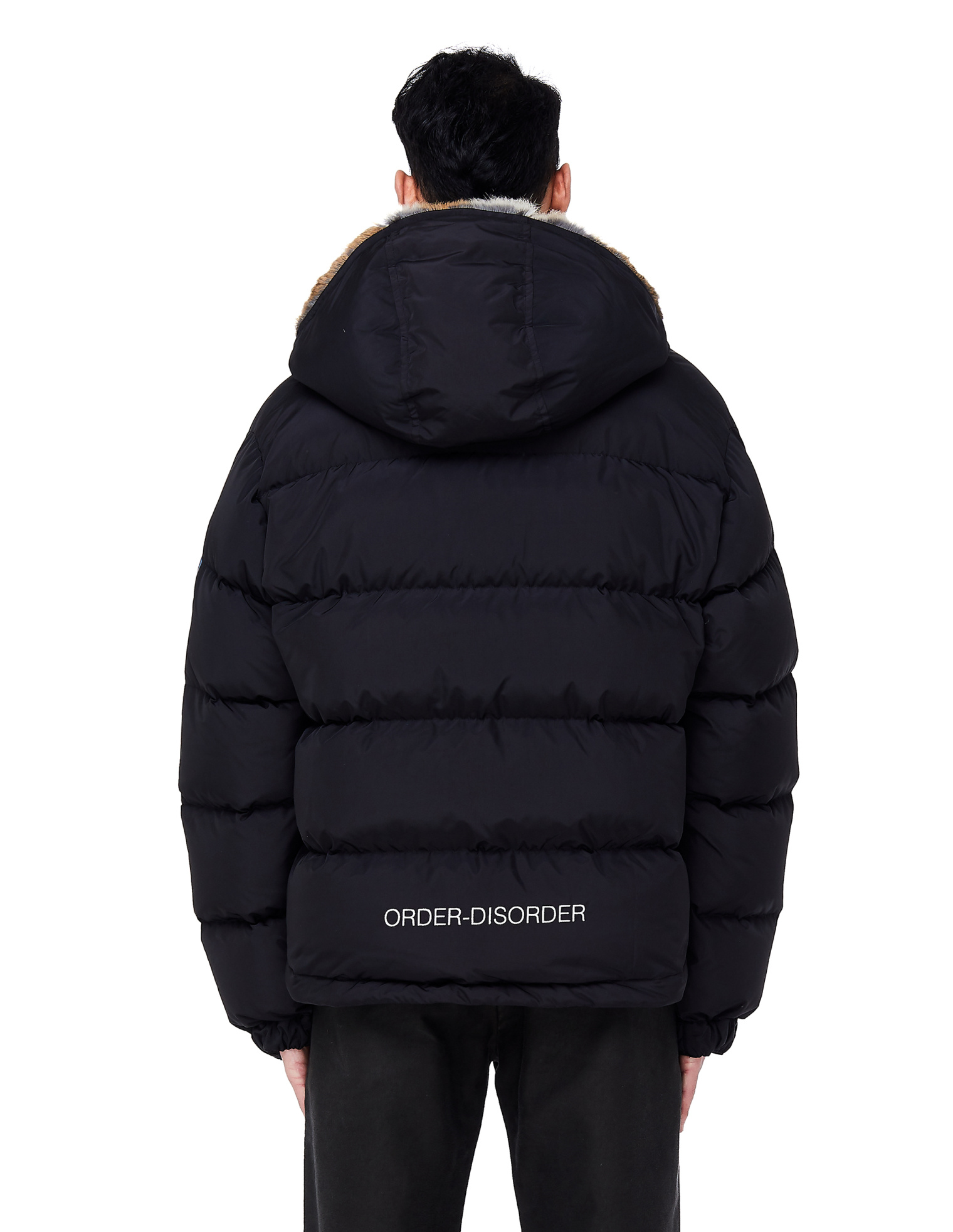 Undercover Черный пуховик с мехом Order/Disorder