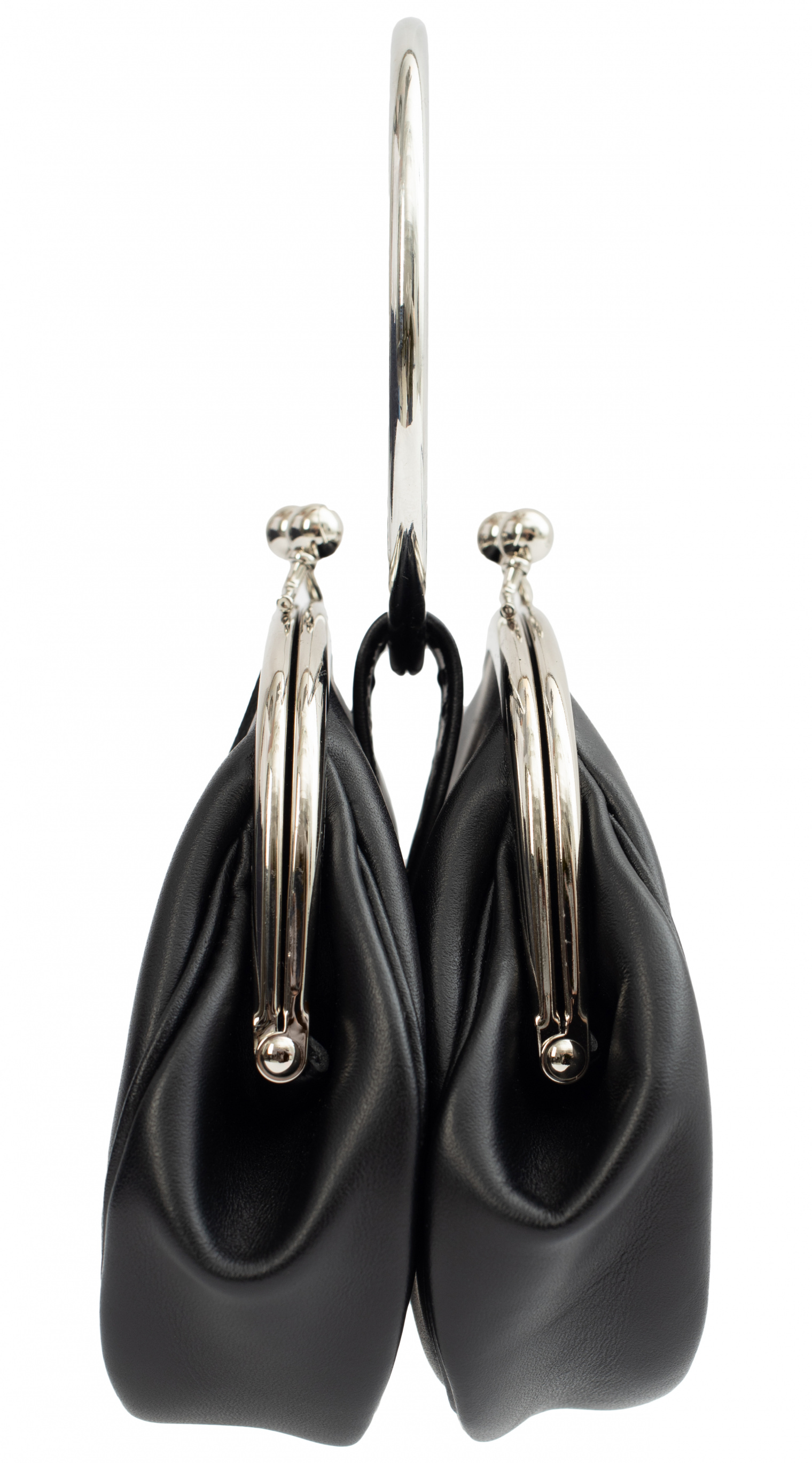 Y\'s Black Bag with metal ring handle