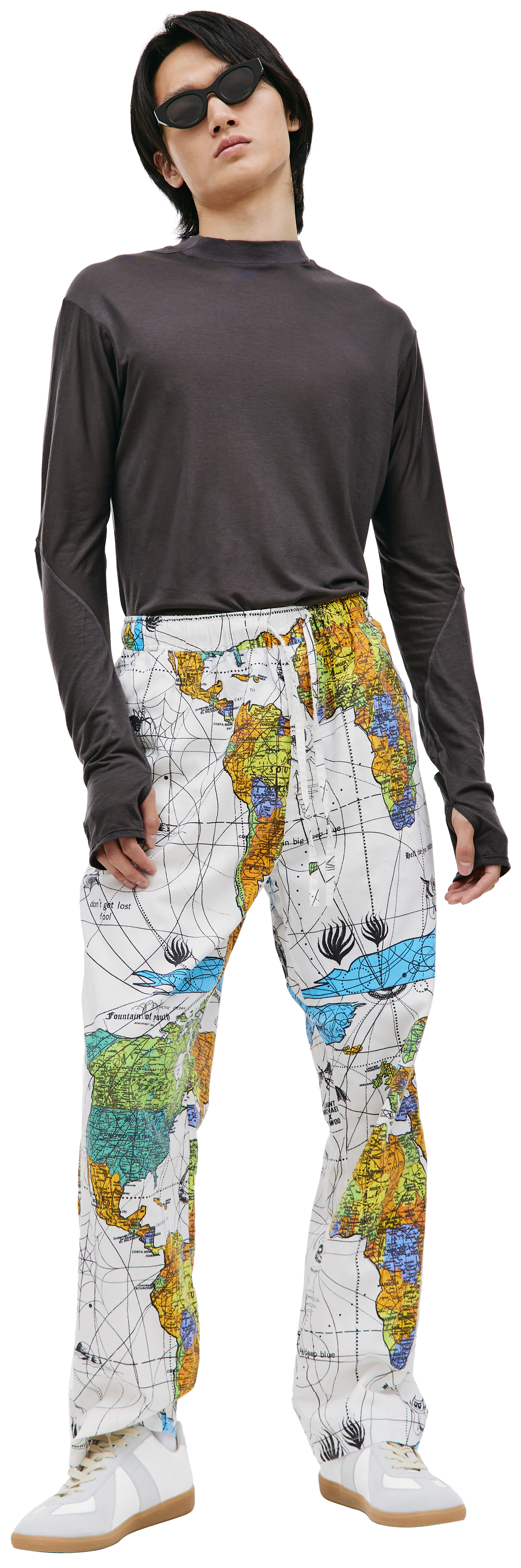 Saint Michael Saint Michael x Dr. Woo world map trousers