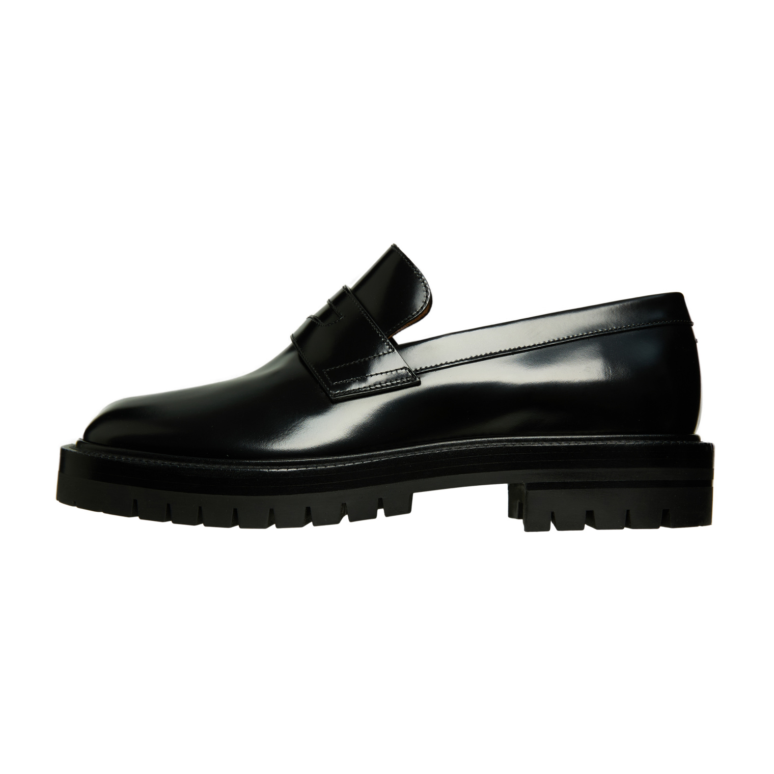 Buy Maison Margiela men black tabi loafers for $1,505 online on