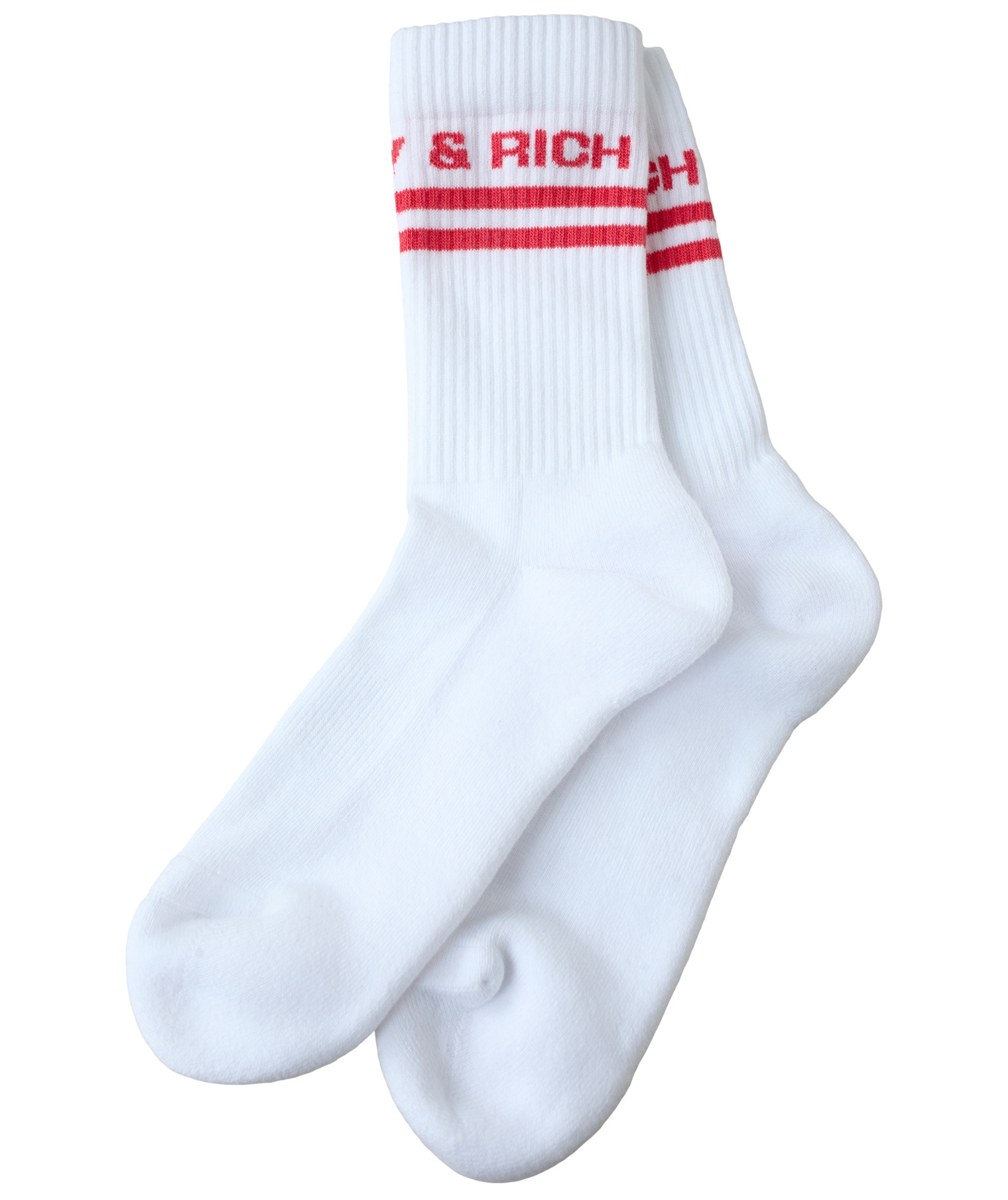 SPORTY & RICH White logo socks