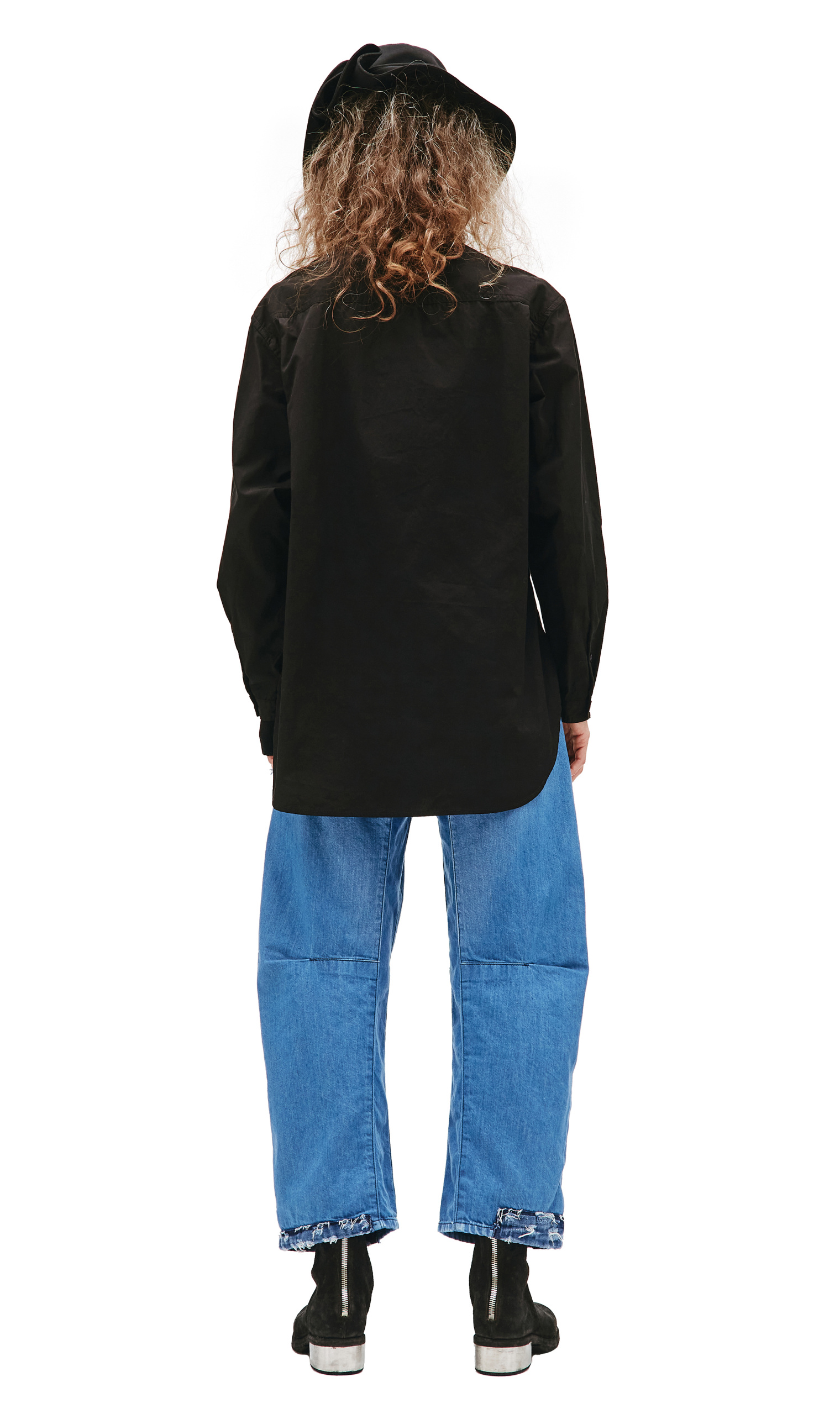 Yohji Yamamoto Black Cotton Shirt With Pocket