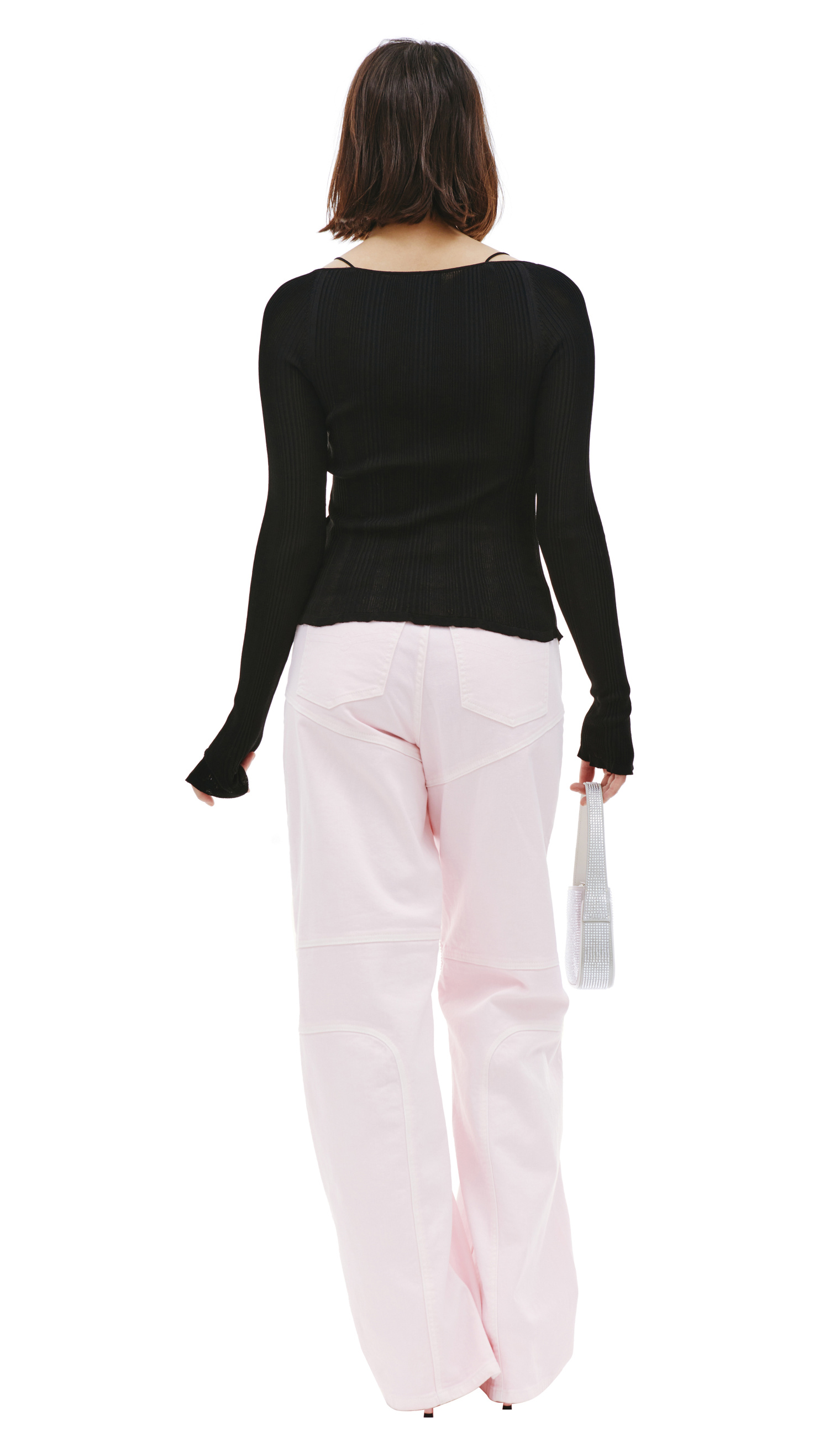 Blumarine Lace-trim knitted top
