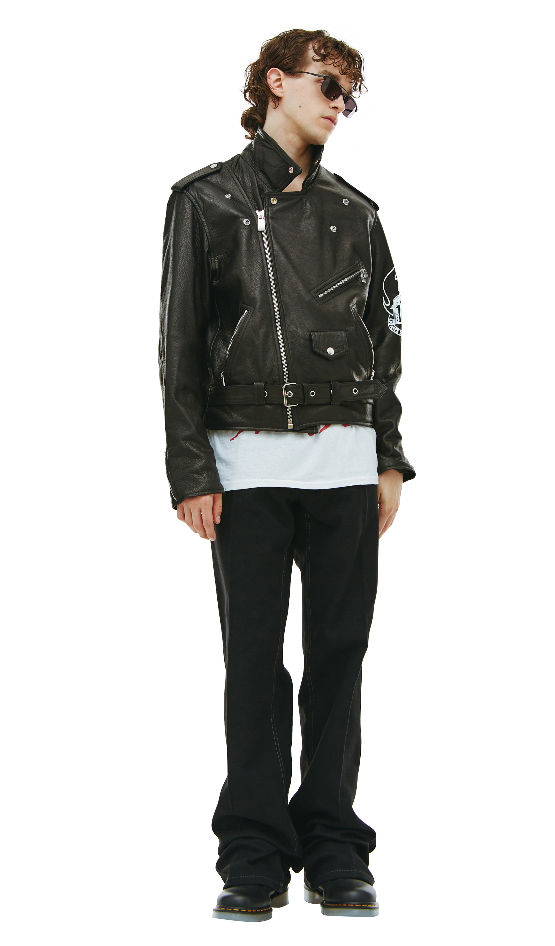 Enfants Riches Déprimés Flame logo moto jacket