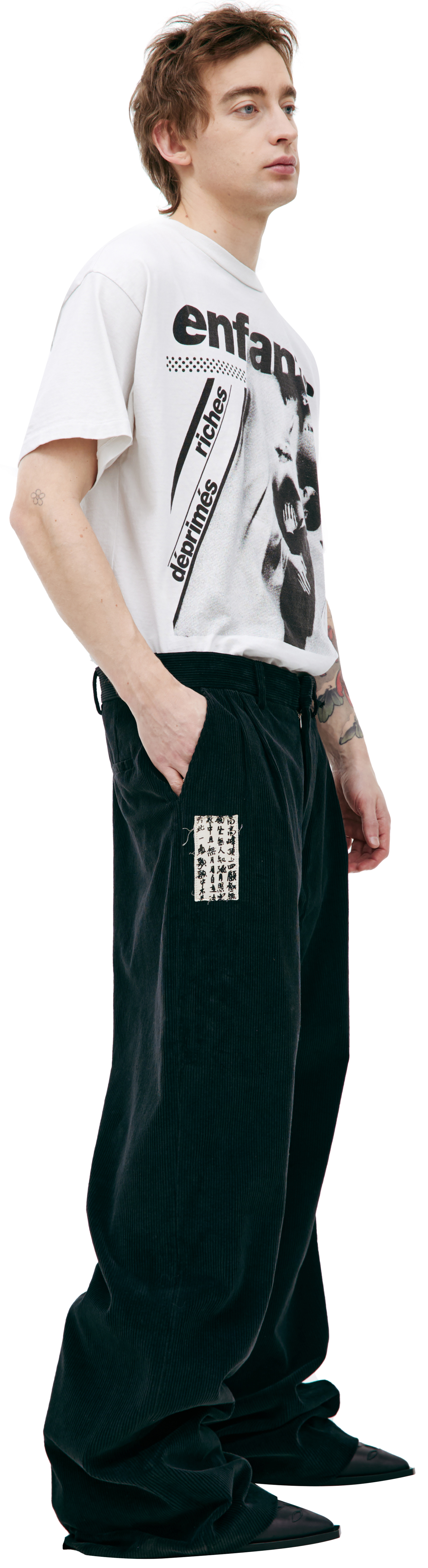 Enfants Riches Déprimés Corduroy trousers with patch