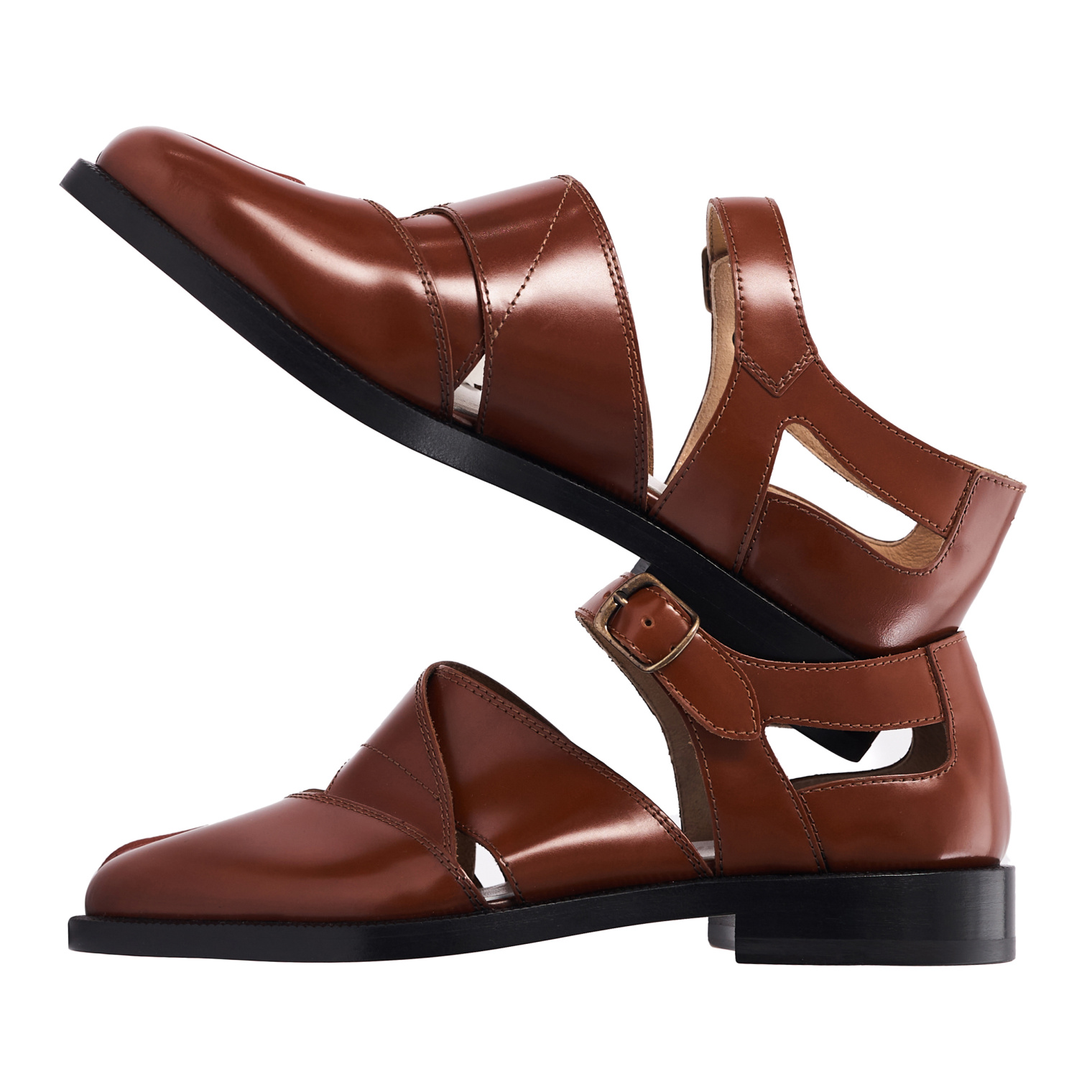 Maison Margiela Brown Leather Tabi Sandals