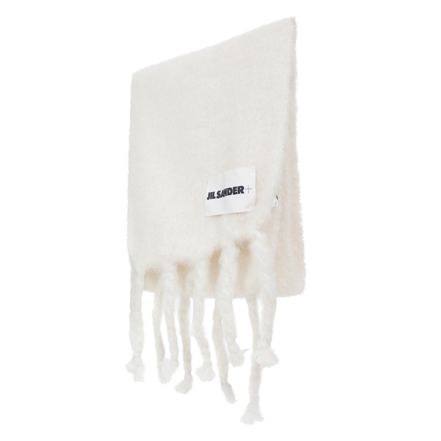 Jil Sander White knit mohair scarf