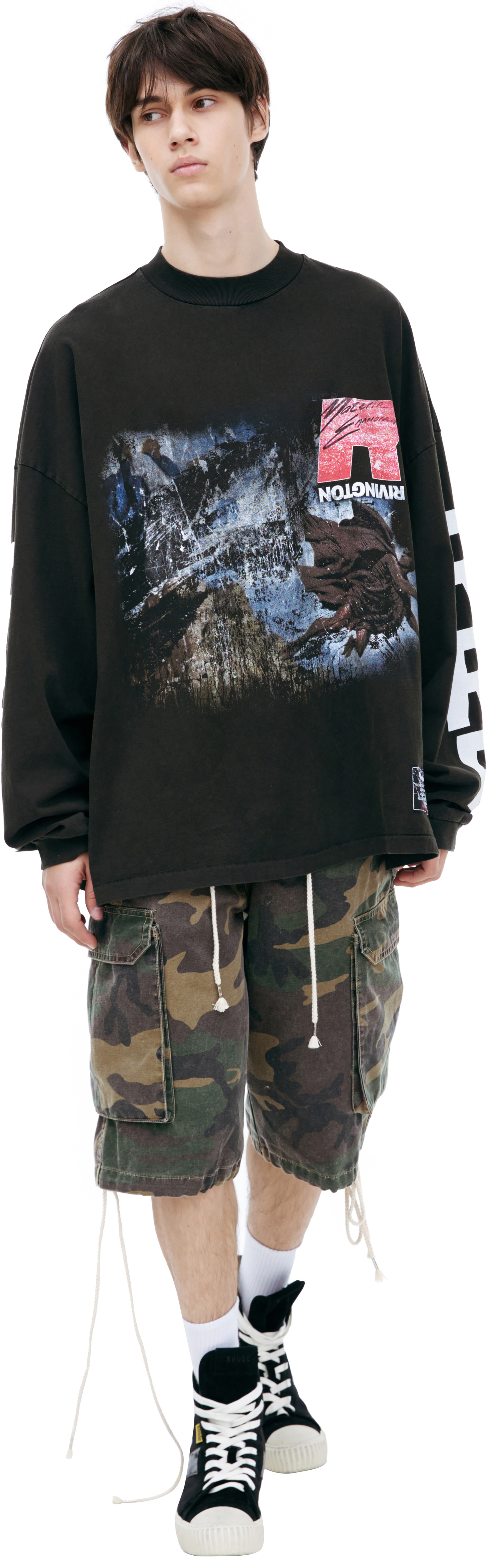 RRR123 Black Printed Longsleeve