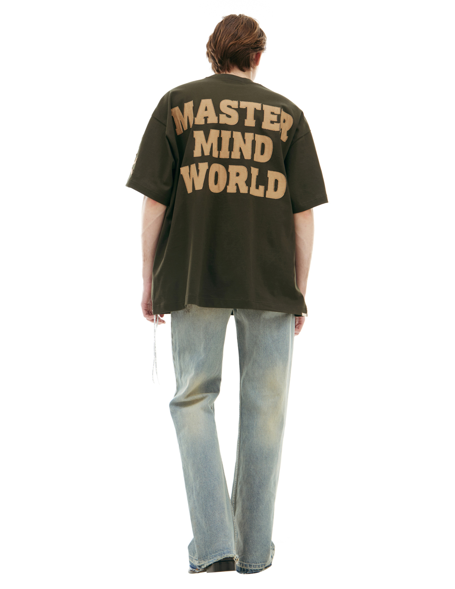 Mastermind WORLD Футболка-MW25S14-TS038-022 вышивки черепа на рукавах, вышита надпись на спине, темно-зеленый