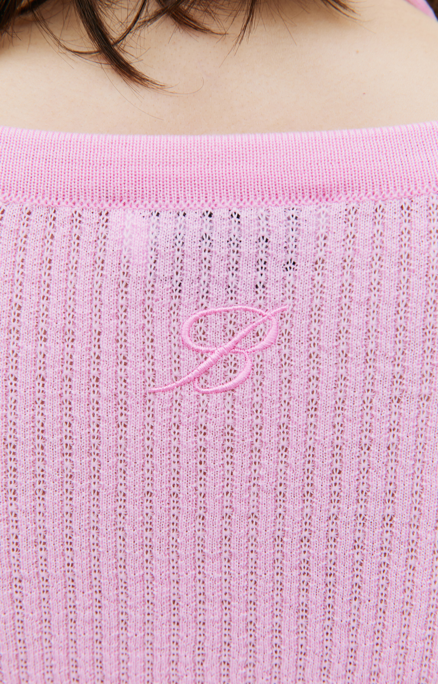 Blumarine Pink wool cardigan with bra